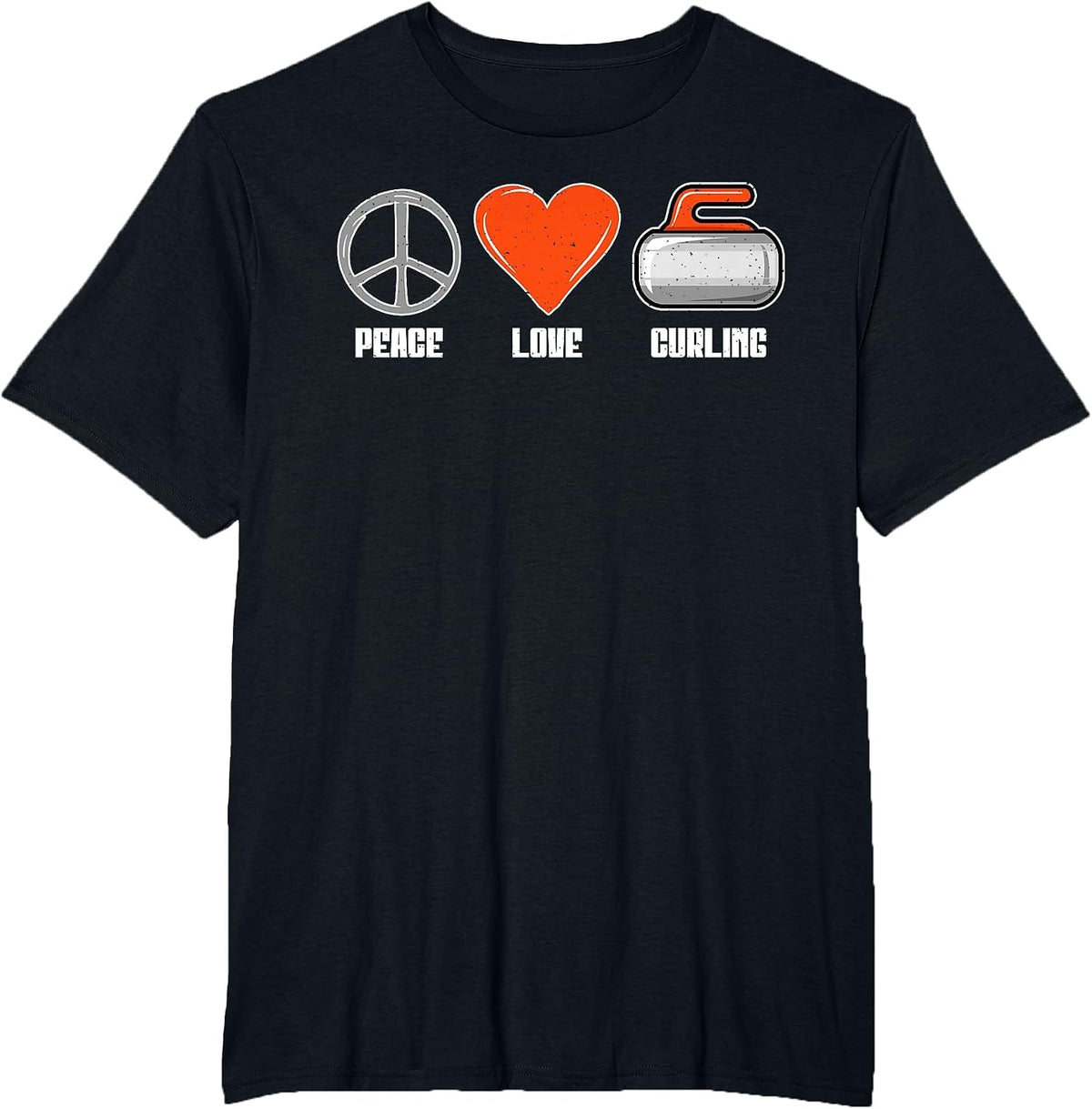 Peace Love Curling T-Shirt - Black