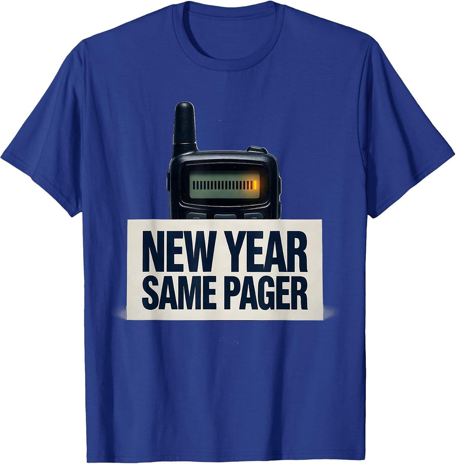 New Year, Same Pager Funny Nurse Crew Party New Years Eve T-Shirt - Royal Blue