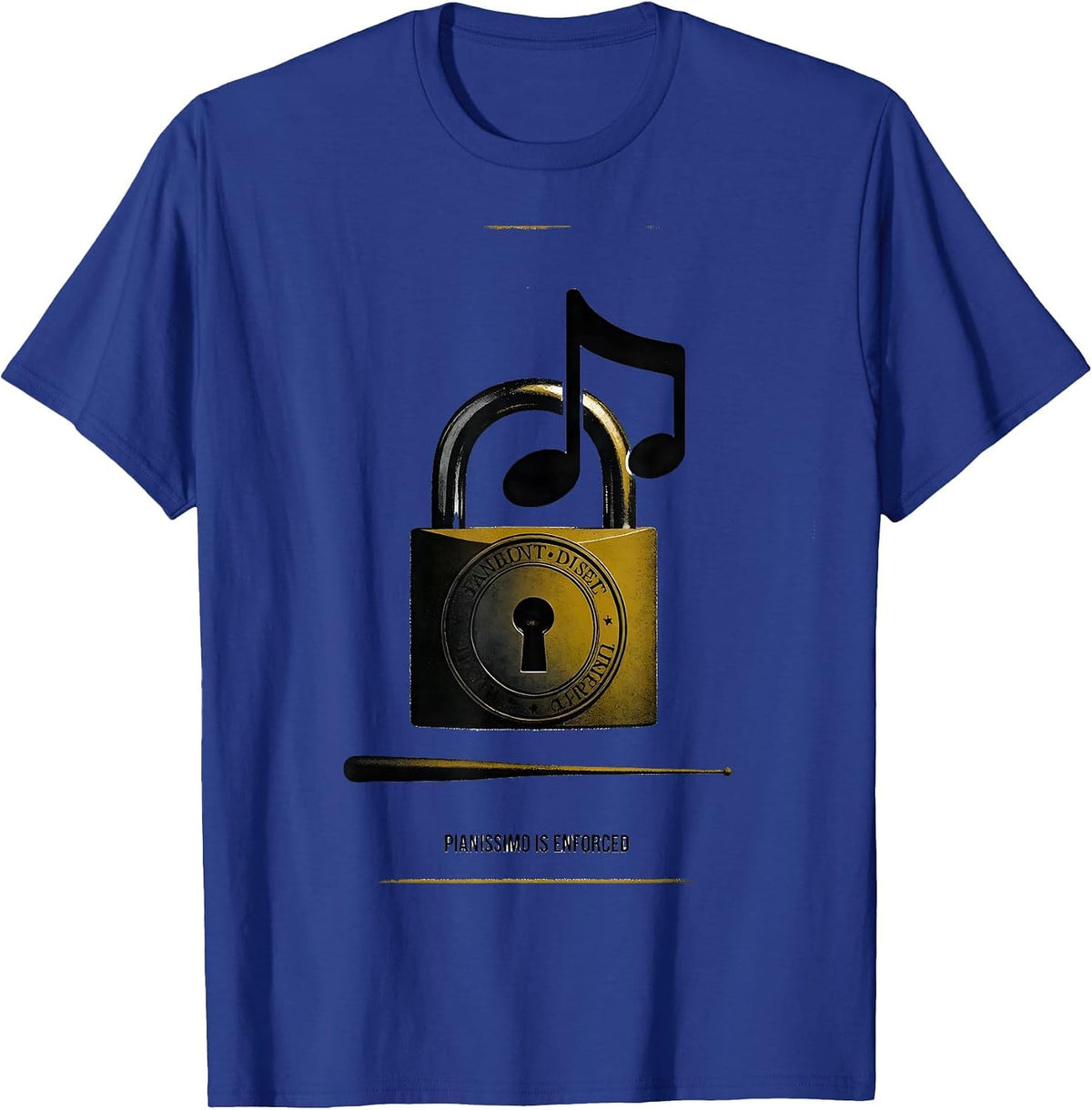Pianissimo Is Enforced Funny Music Teacher Gift Humor T-Shirt - Royal Blue