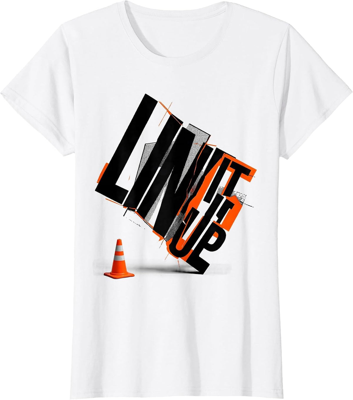 Women's Line It Up New Wave Typography PE Teacher Gym Class Back T-Shirt - White