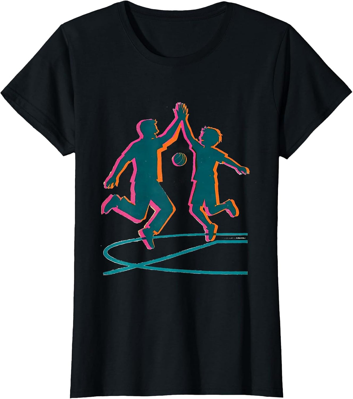 Women's PE Teacher High-Five Back To School Gym Humor T-Shirt - Black