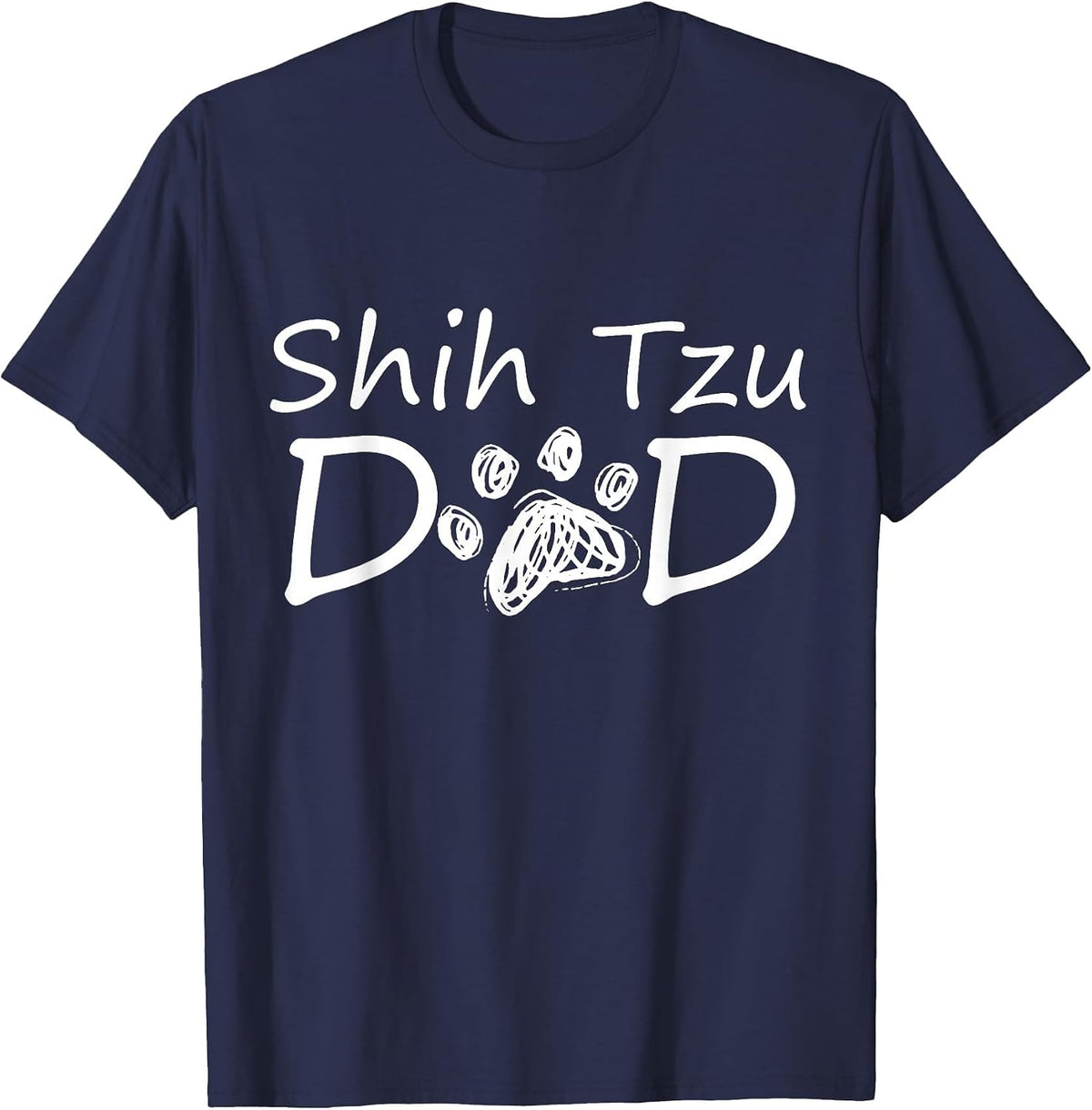 Shih Tzu Dad Breed Daddy Puppy Dog Owner Father Papa T-Shirt - Navy Blue