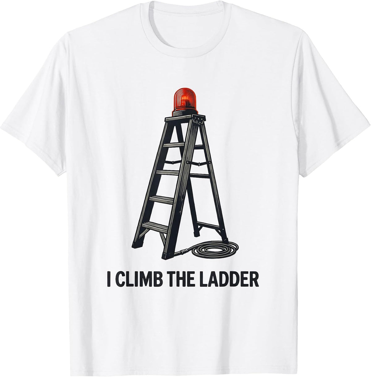 Men's I Climb The Ladder Minimalist Firefighter Toddler Boy T-Shirt - White