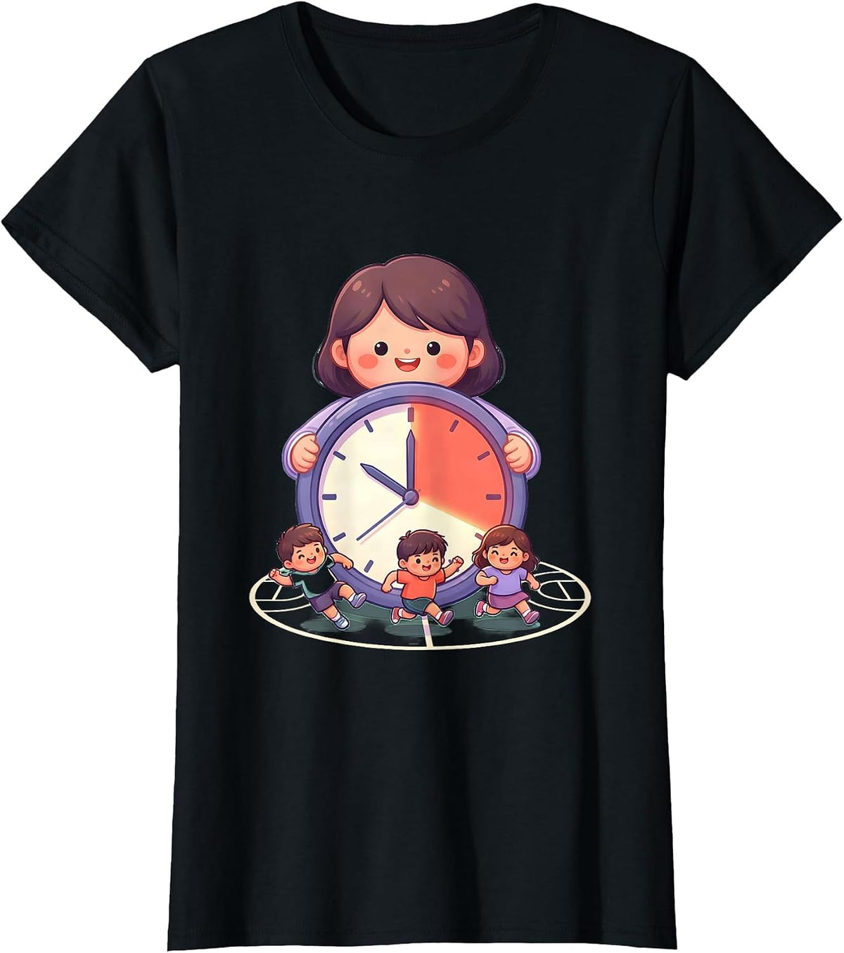 PE Teacher Mascot Back To School Cute Kawaii T-Shirt - Black