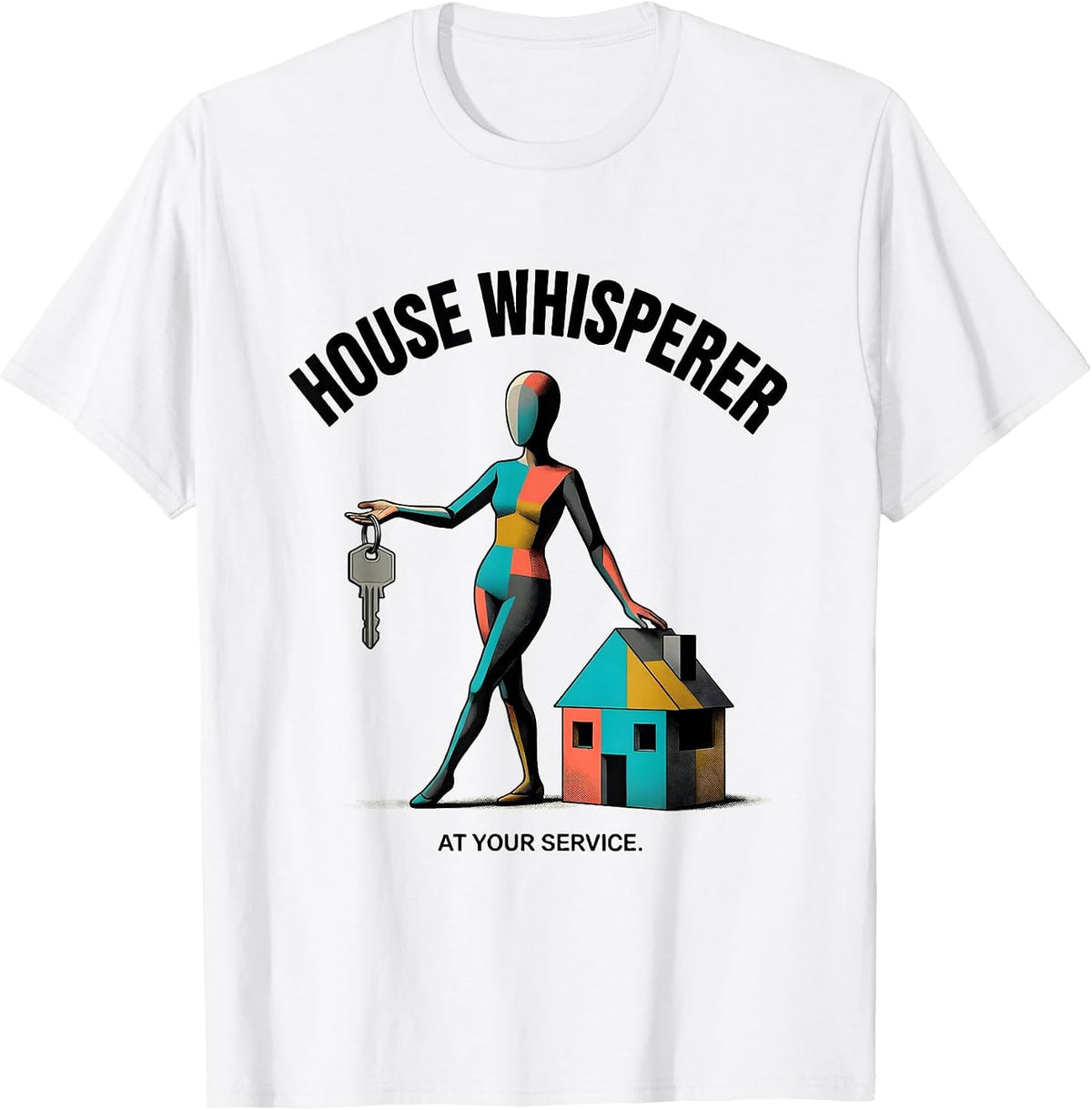Men's House Whisperer At Your Service Funny Realtor Real Estate T-Shirt - White