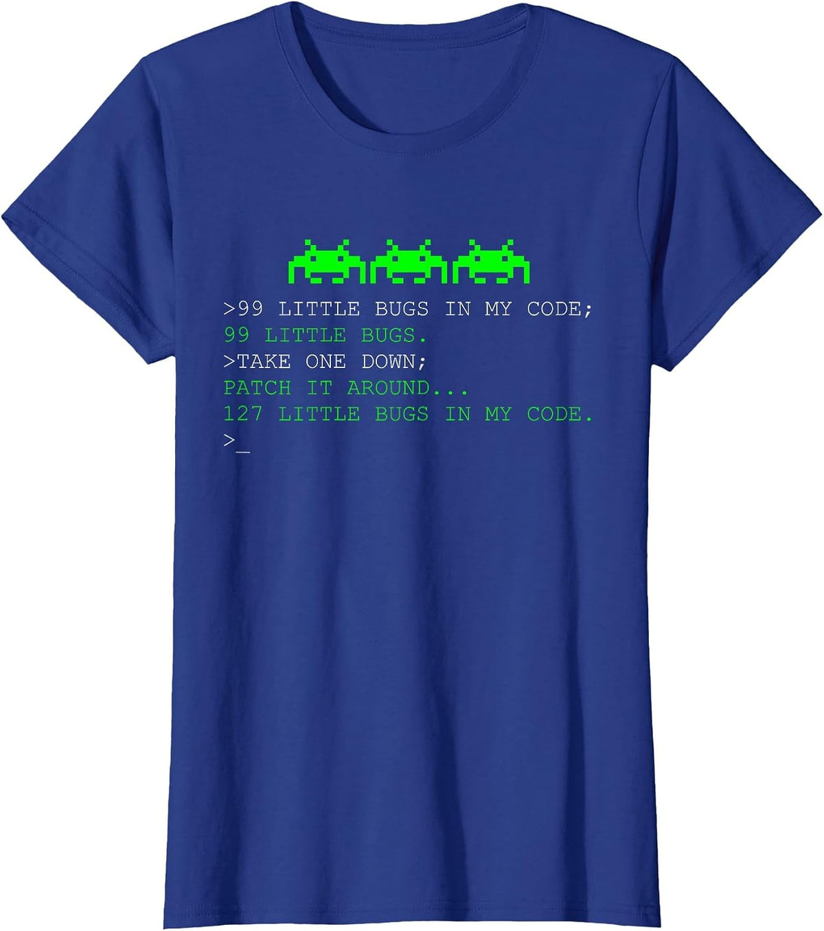 Programmer 99 Little Bugs in My Code T-Shirt - Royal Blue