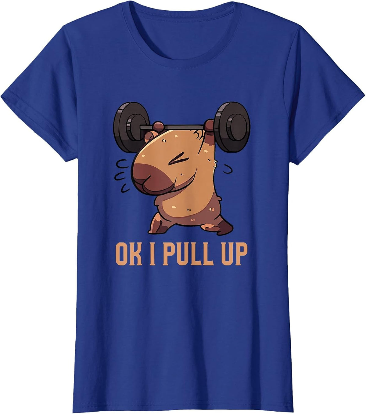 Retro Ok I Pull Up Gym Capybara Funny T-Shirt - Royal Blue