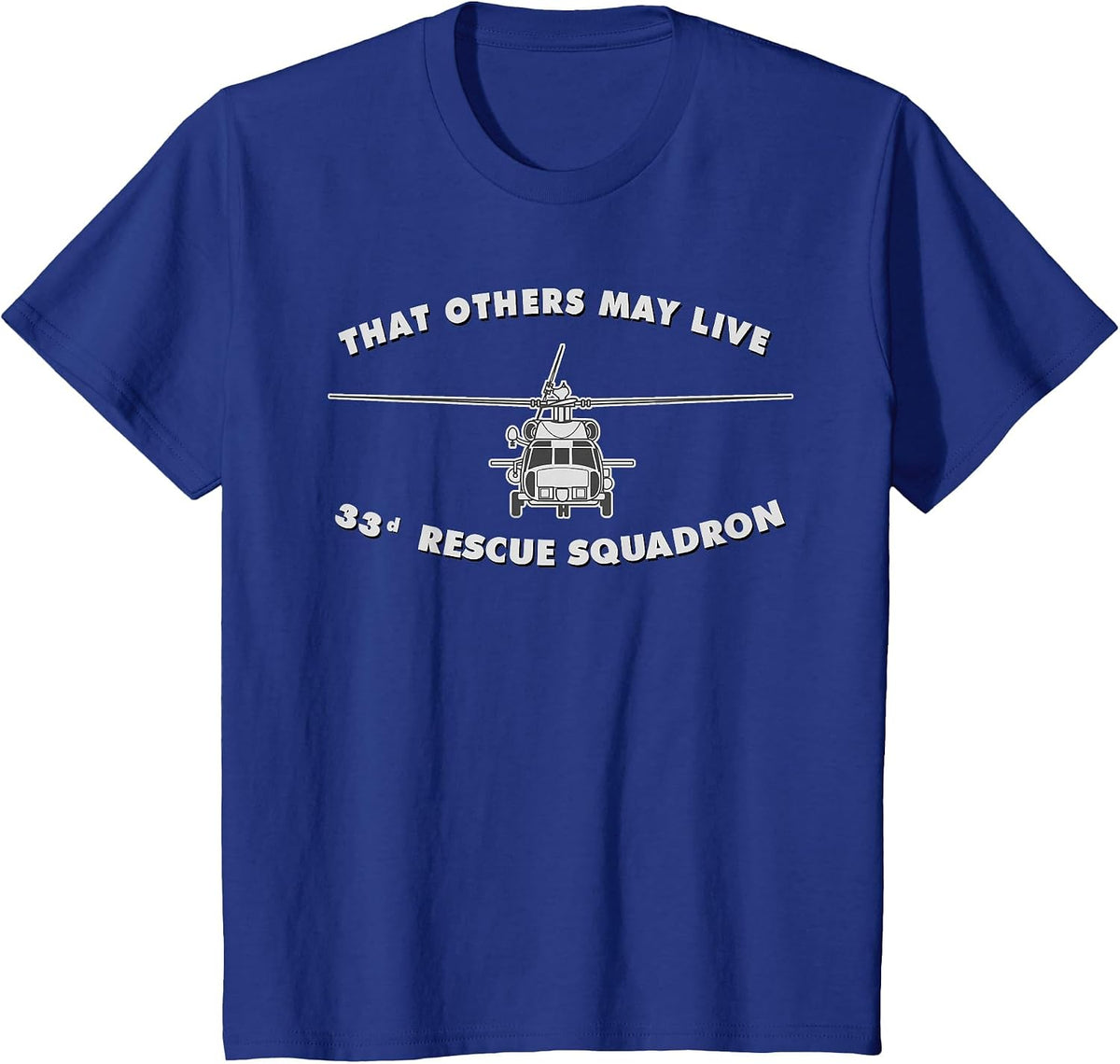 33rd Rescue Squadron HH-60 Pave Hawk Helicopter T-Shirt T-Shirt - Royal Blue