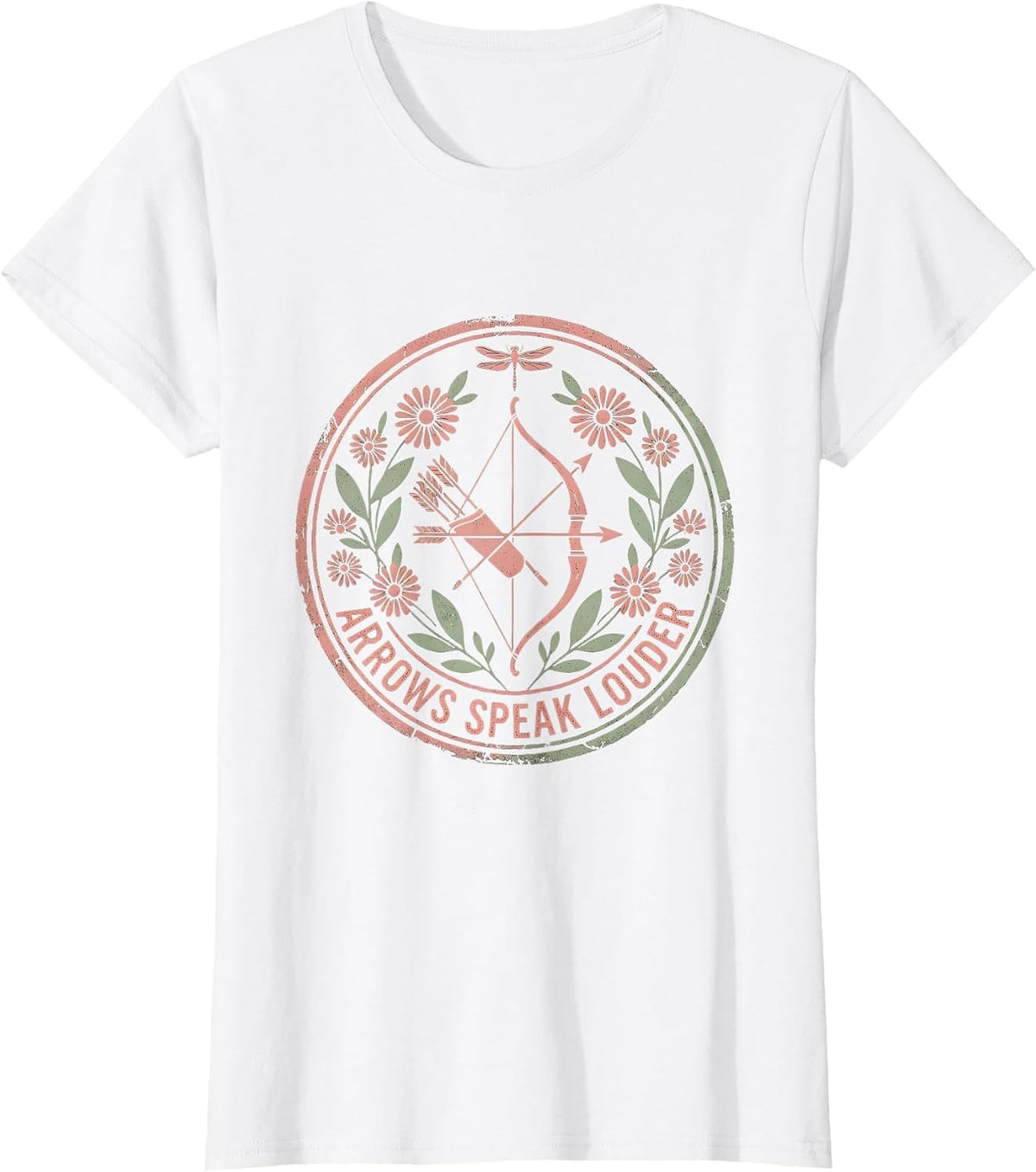 Arrows Speak Louder Bold Archery Quote Design T-Shirt - White