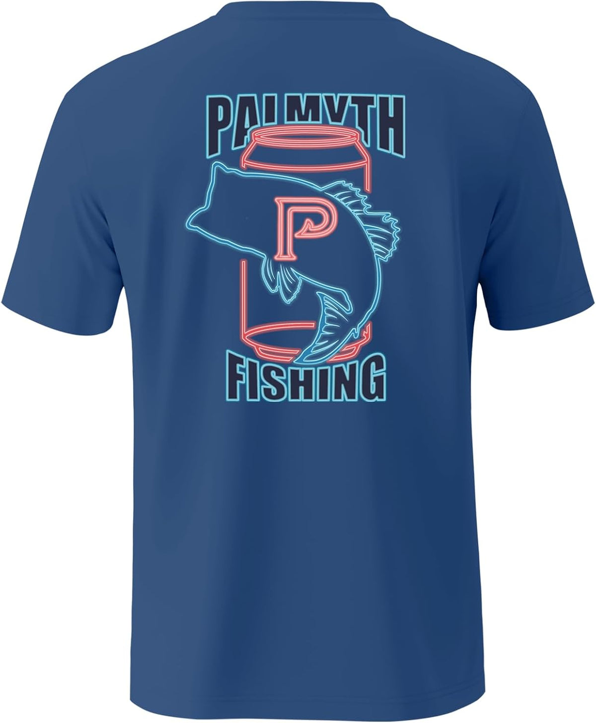 Palmyth Fishing Shirts for Men UPF 50+ Short Sleeve Quick-Dry T-Shirt - Navy \/ Icebass