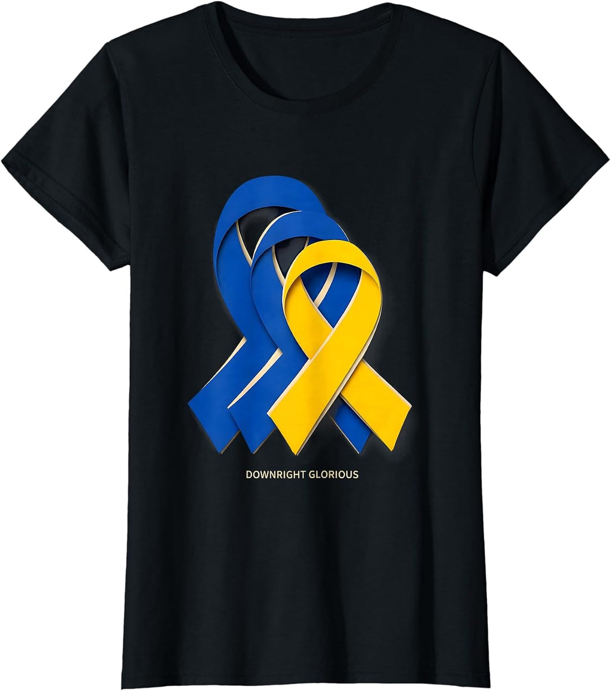 Women's Downright Glorious Paper Cutout Down Syndrome Awareness T-Shirt - Black