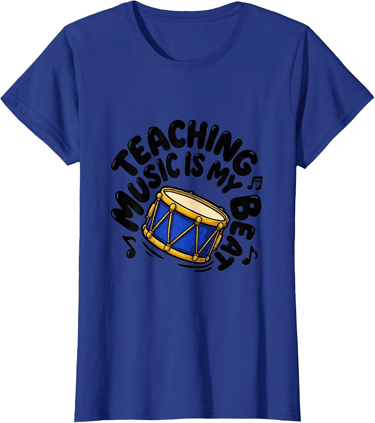 Women's Teaching Music Is My Beat Funny Music Teacher Appreciation T-Shirt - Royal Blue