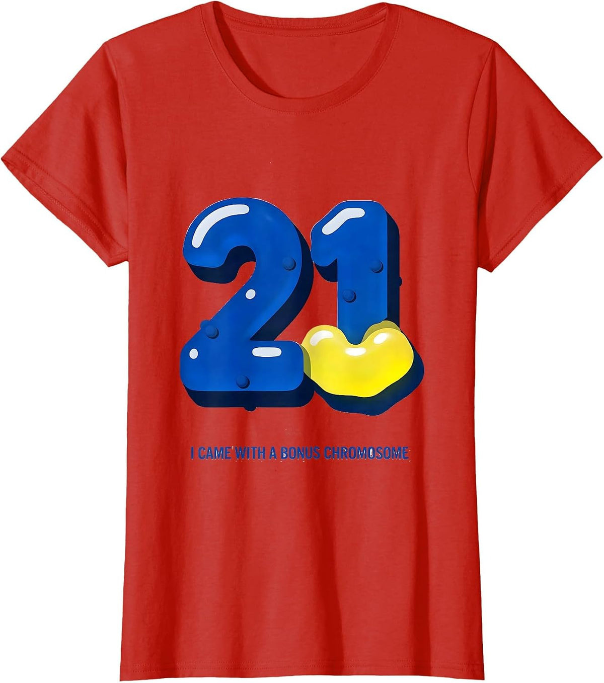 I Came With A Bonus Chromosome Heartfelt Down Syndrome T-Shirt - Red