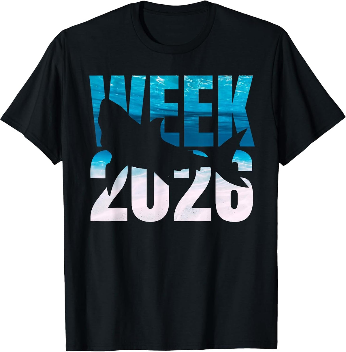 2026 Week Animal Sea Shark Lover Ocean Matching Squad Beach T-Shirt - Black
