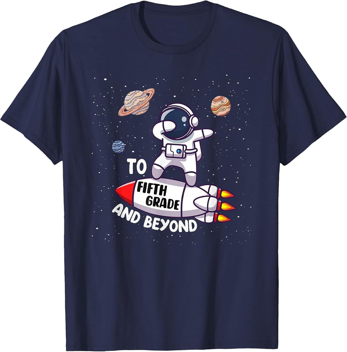 Back to Fifth Grade and Beyond-Funny First Day of School T-Shirt - Navy Blue