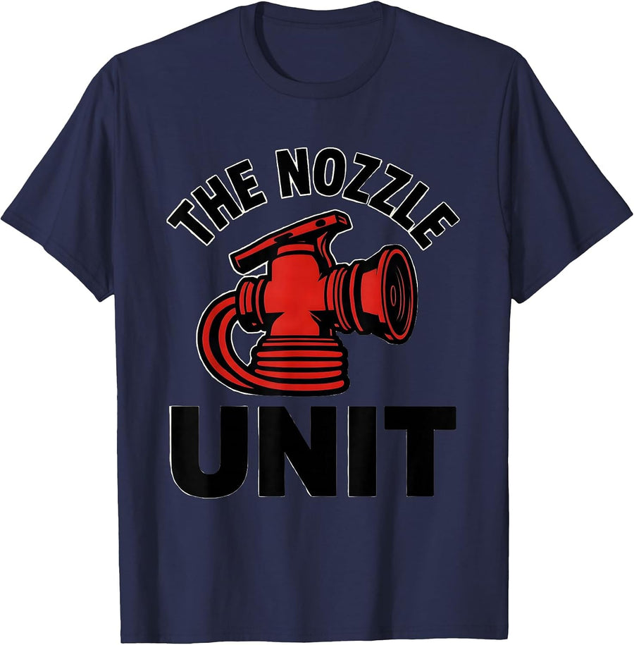 THE NOZZLE UNIT Funny Firefighter Tribute Gift Kids T-Shirt - Navy Blue