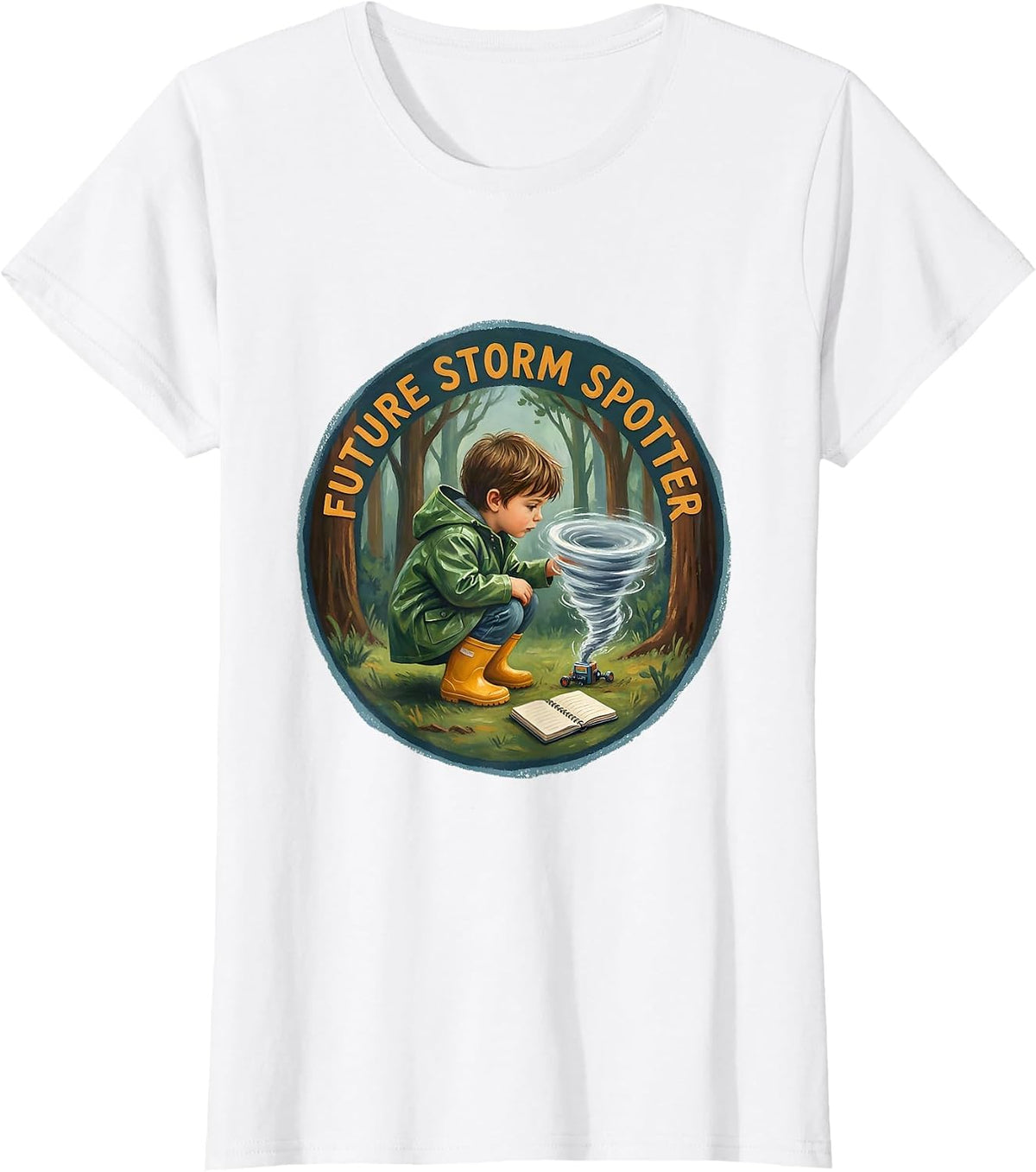 Future Storm Spotter Storybook Tornado Chaser Meteorology T-Shirt - White