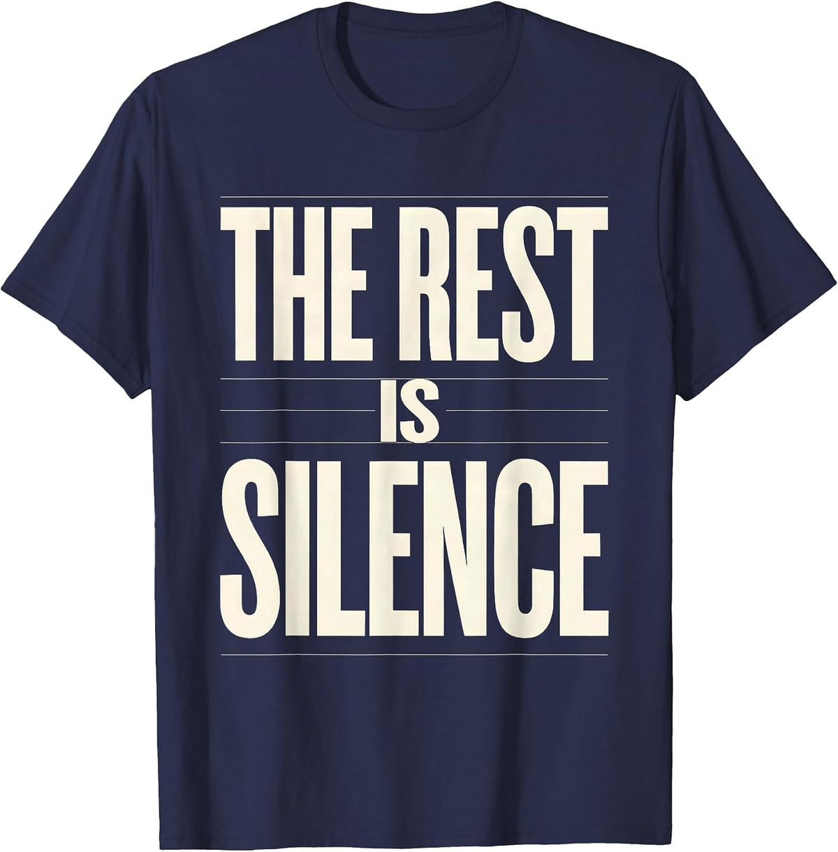 Men's The Rest Is Silence Classic Shakespeare Literary Quote Wit T-Shirt - Navy Blue