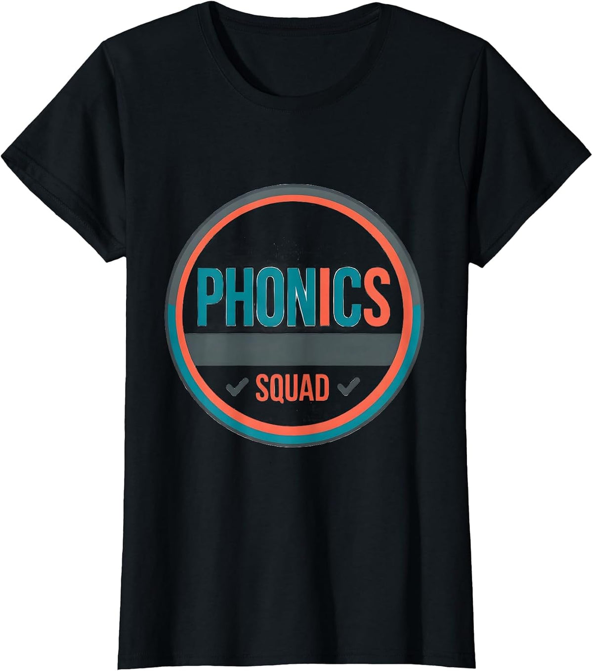 Women's Phonics Squad Structured Literacy Reading Teacher Team Pride T-Shirt - Black