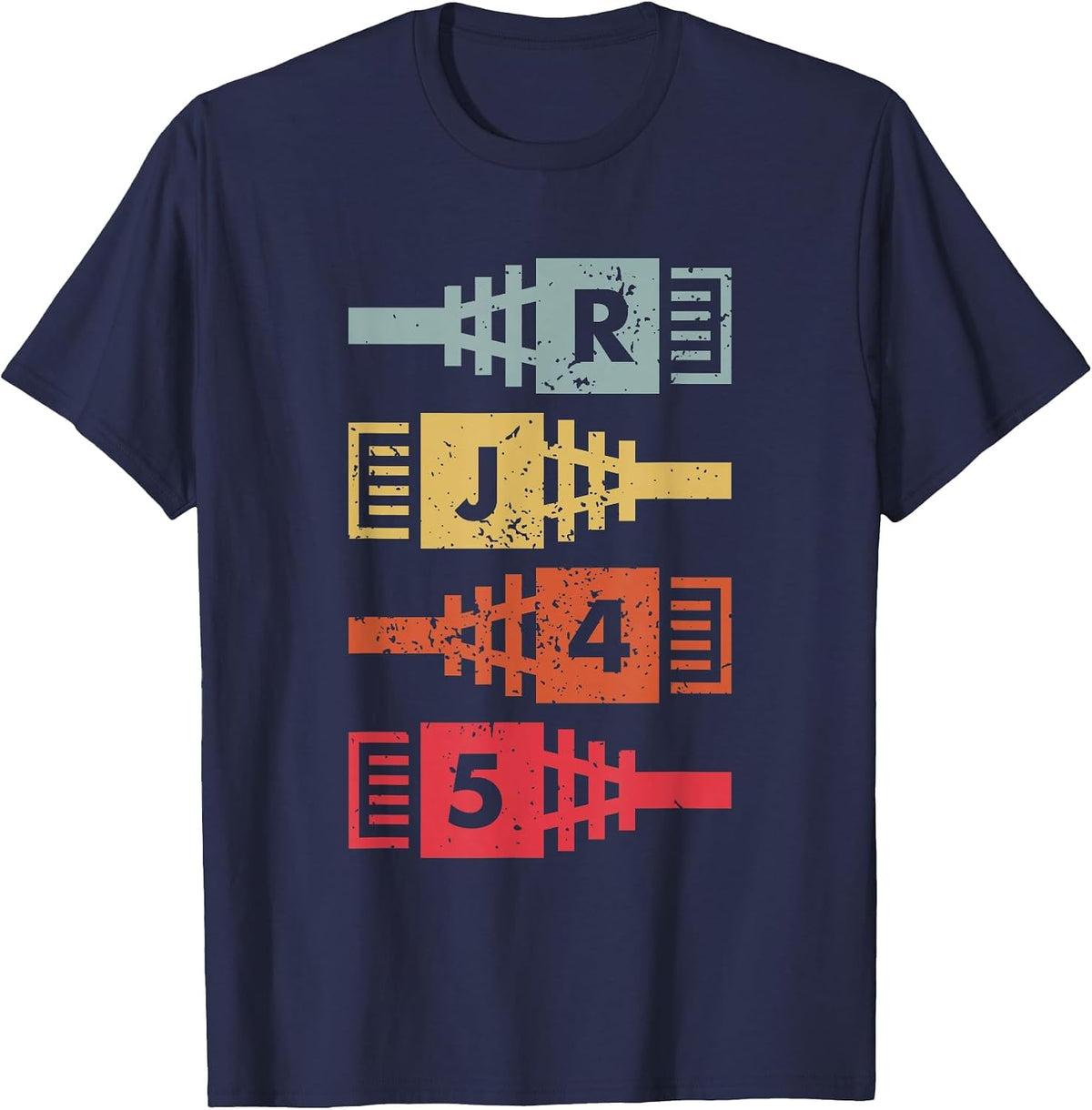 Ethernet RJ-45 Internet Connectors Pop Art Geek Nerd T-Shirt - Navy Blue