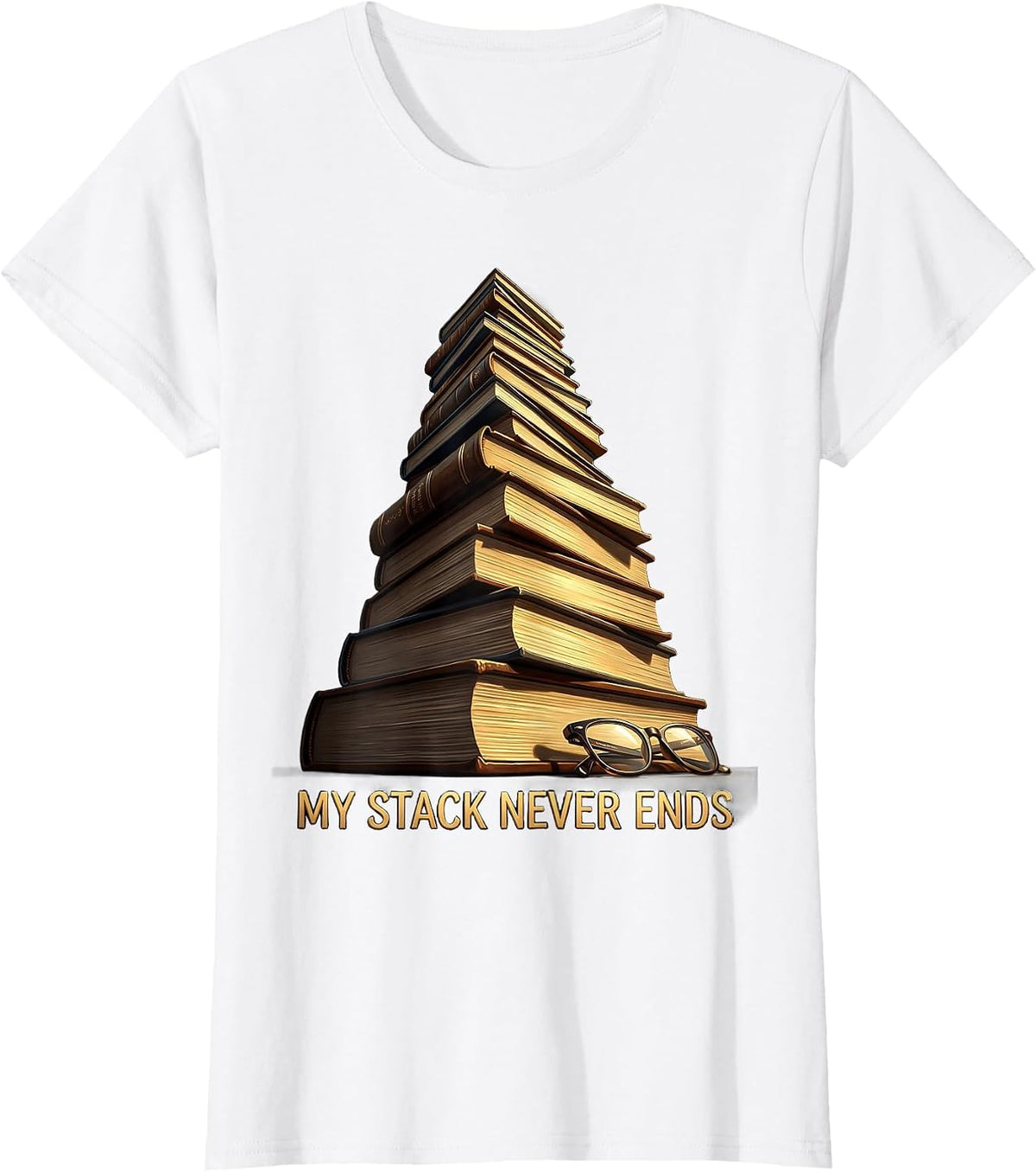 My Stack Never Ends Developer Humor Design T-Shirt - White