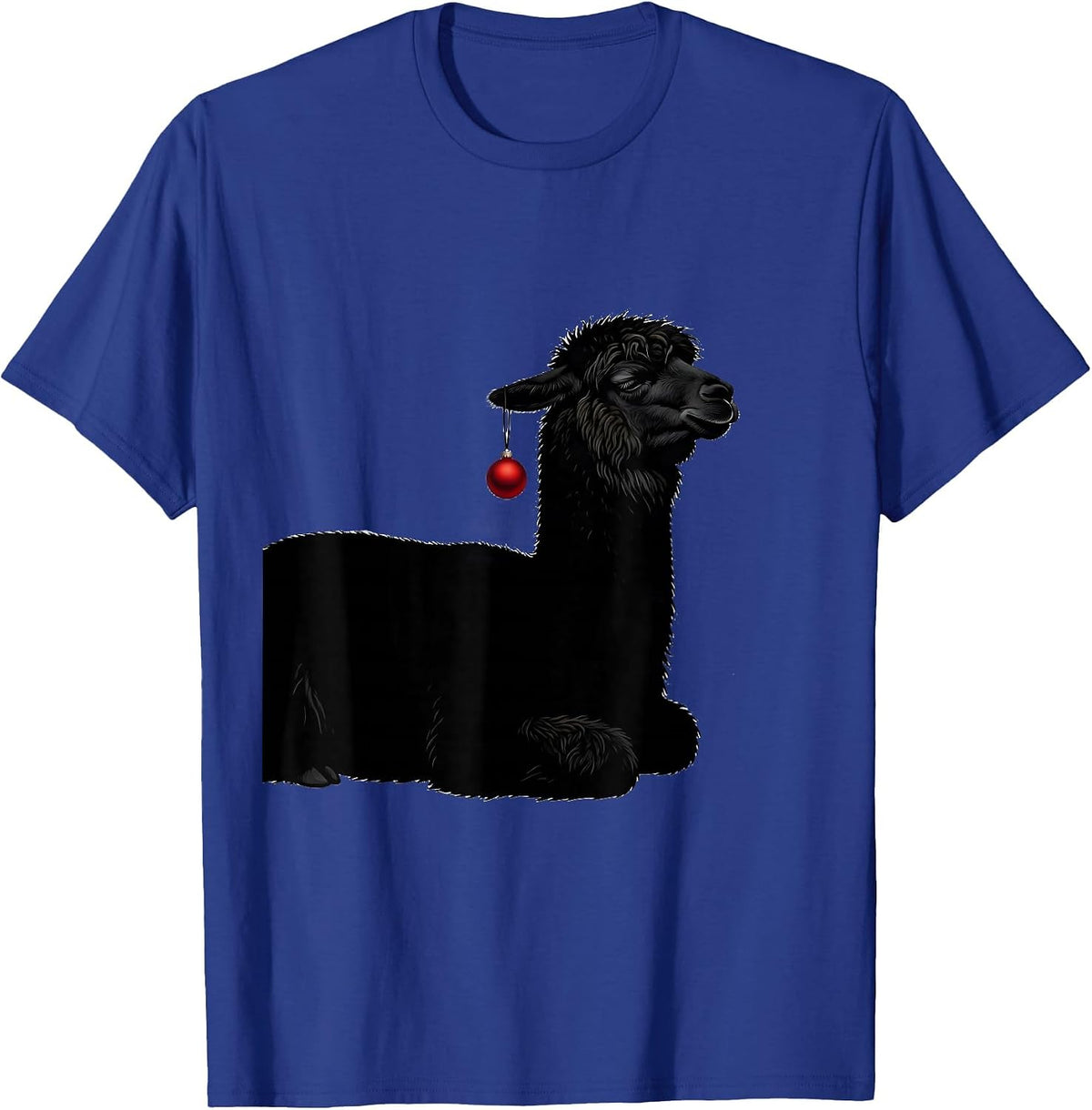 Men's Llama Silhouette Funny Christmas Animal Lover Humor T-Shirt - Royal Blue