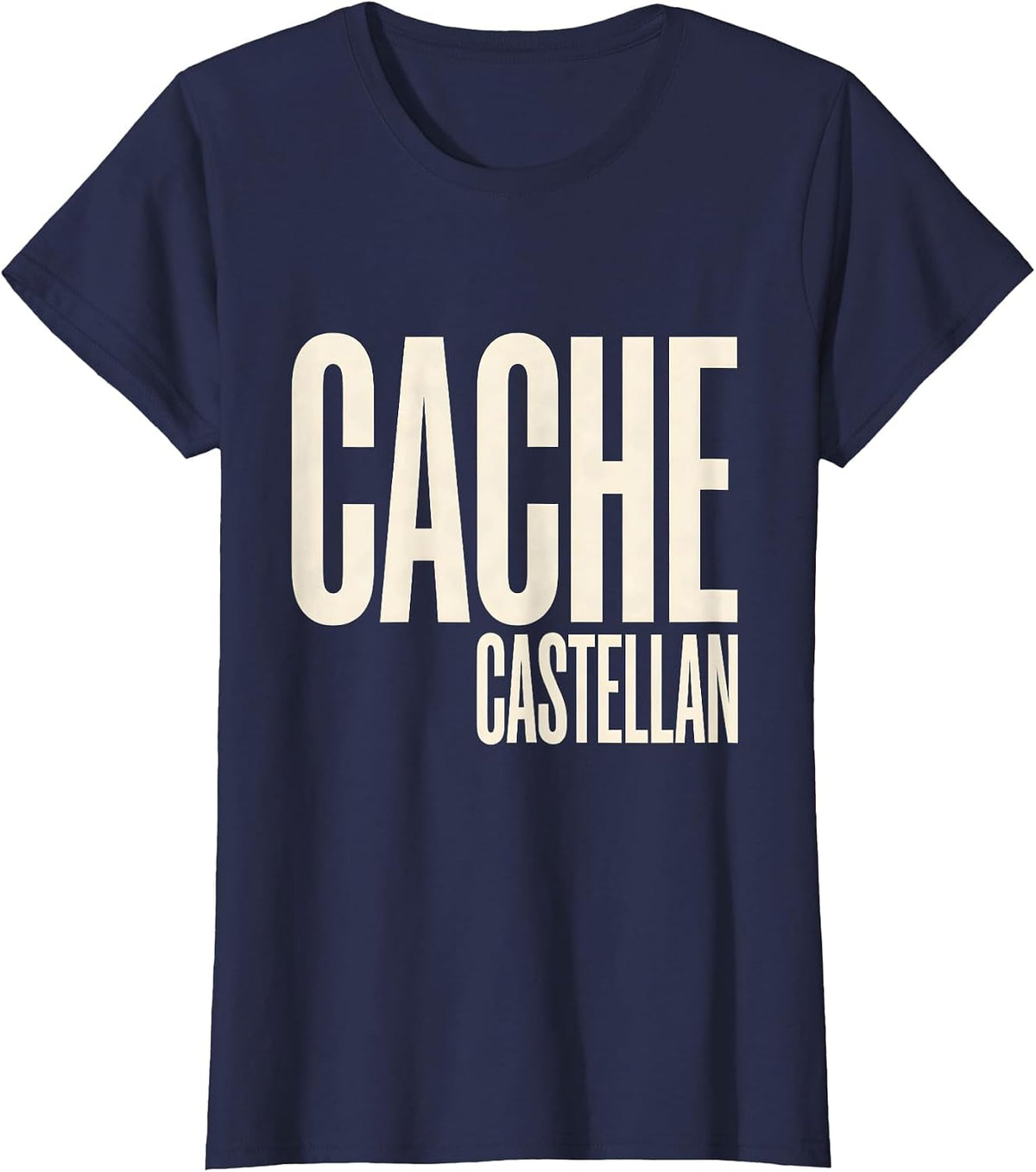 Women's Cache Castellan Funny Nerd Tech Worker Identity Humor T-Shirt - Navy Blue