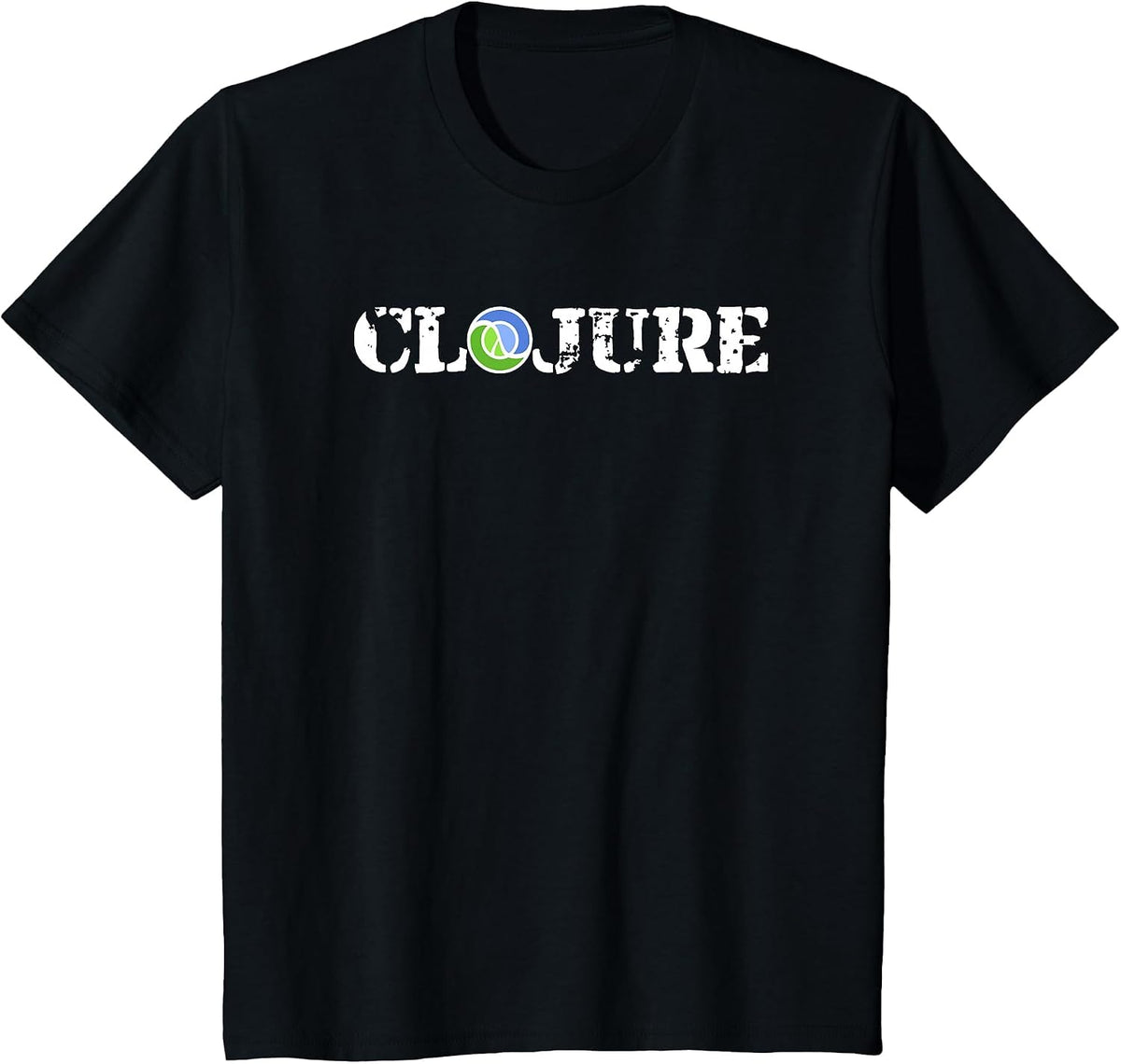 Clojure Language Text Word Official Logo T-Shirt T-Shirt - Black