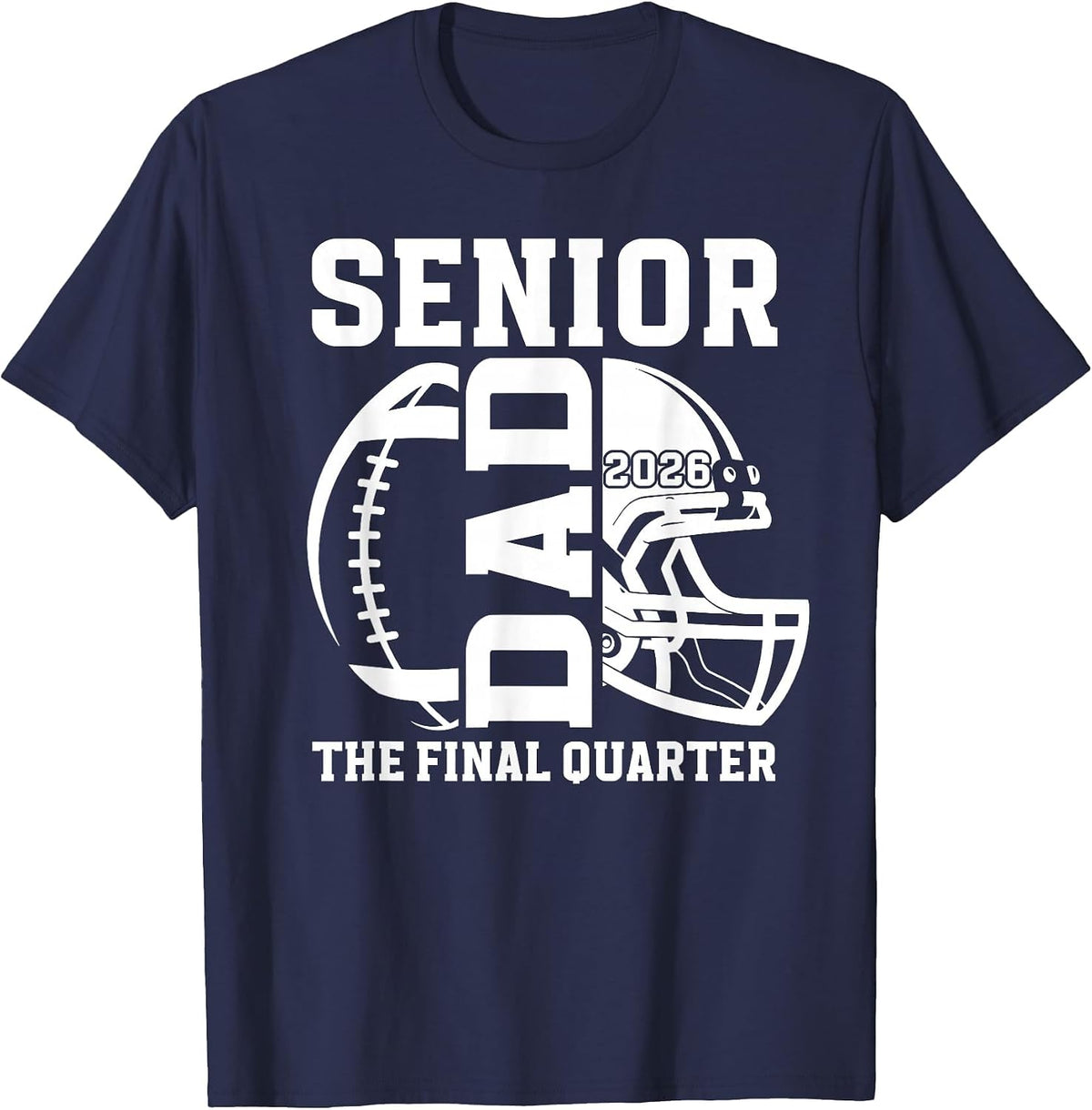 Football Senior Dad Proud Football Senior Father T-Shirt - Navy Blue