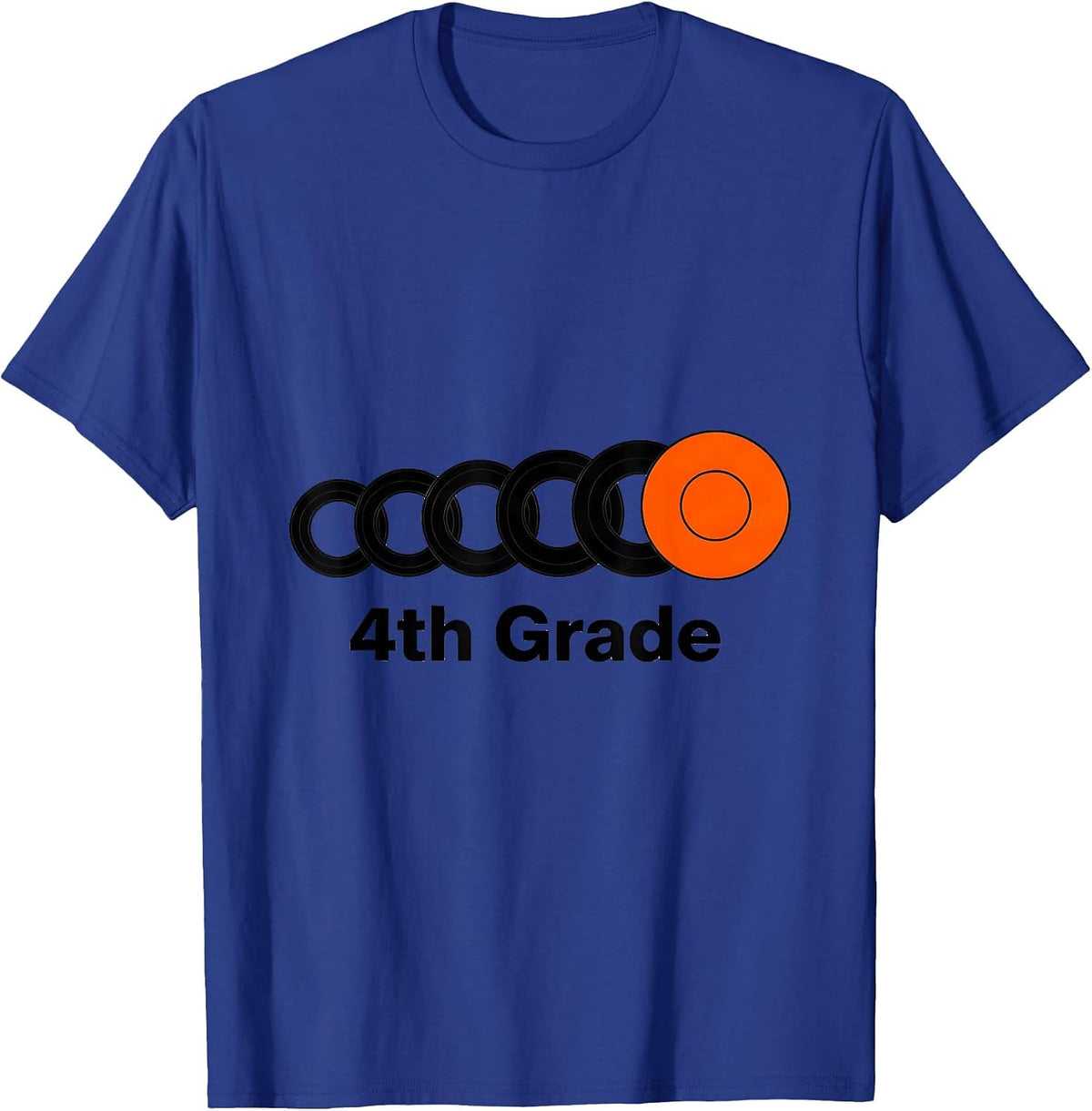 Men's Groovy 4th Grade Back To School First Day of Fourth Grade T-Shirt - Royal Blue