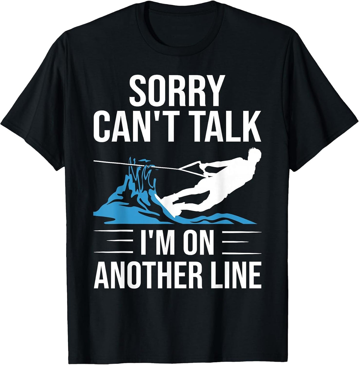 Funny Water Ski Designs for Men Women Water Skier Athletes T-Shirt - Black