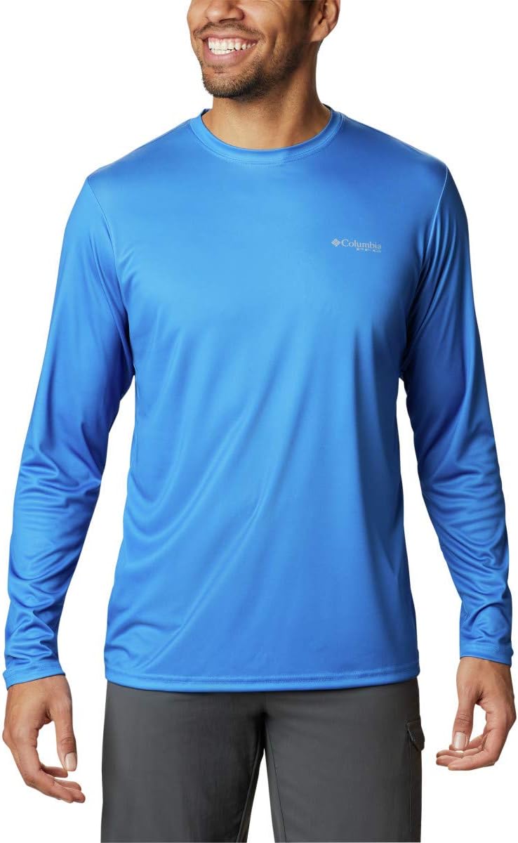 Columbia Mens PFG Fish Series Ii Terminal Tackle Long Sleeve - XX-Large Vivid Blue\/Key West Marlin