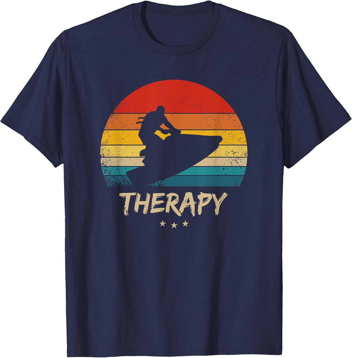 Jet Ski - Funny Jetski Therapy T-Shirt - Navy Blue