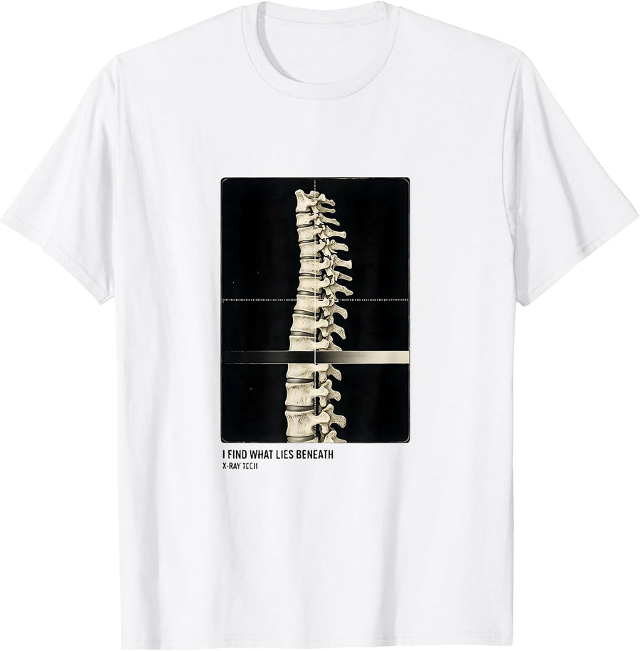 Men's I Find What Lies Beneath X-Ray Tech Radiology Rad Tech Humor T-Shirt - White