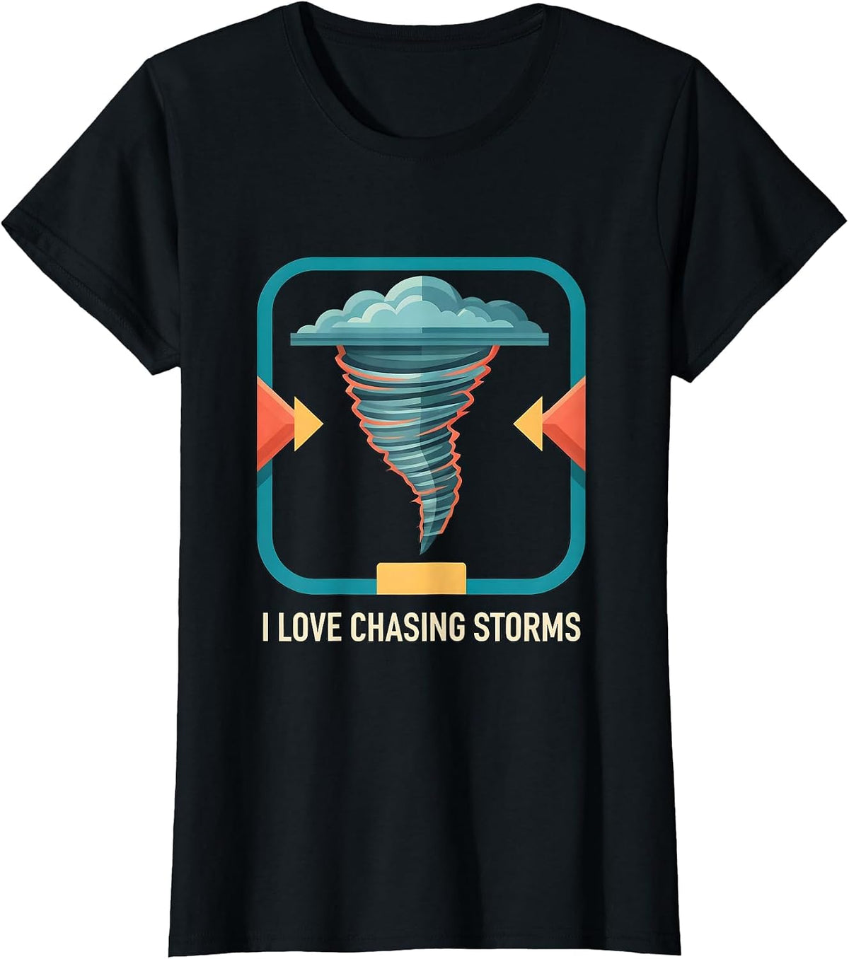 I Love Chasing Storms Funny Storm Chaser Weather Enthusiast T-Shirt - Black