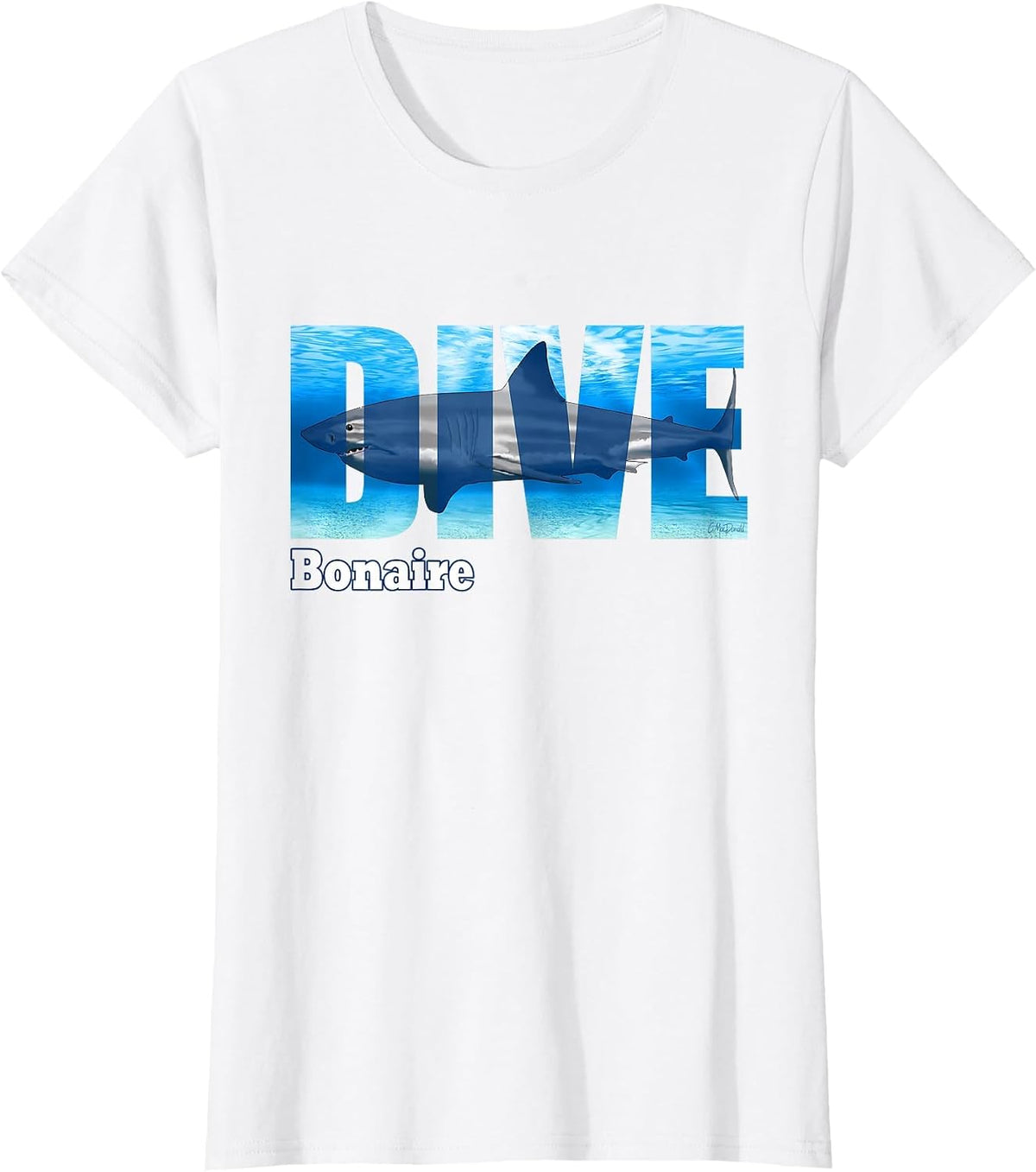 Dive Bonaire Scuba Diving Snorkeling T-Shirt - White