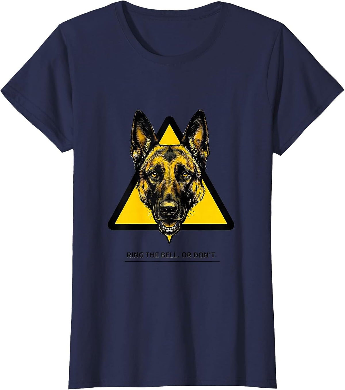 Women's Ring The Bell Or Don't Belgian Malinois Owner Funny Dog Mom T-Shirt - Navy Blue