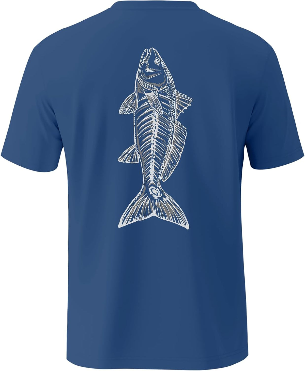 Palmyth Fishing Shirts for Men UPF 50+ Short Sleeve Quick-Dry T-Shirt - Navy \/ Redfish Sketch