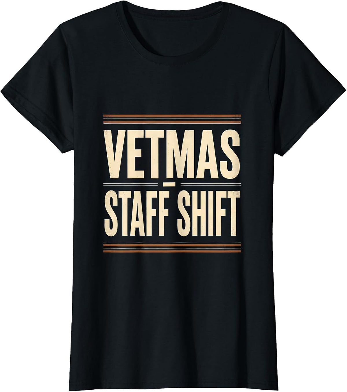 Vetmas Staff Shift Funny Vet Tech Christmas Veterinary Crew T-Shirt - Black