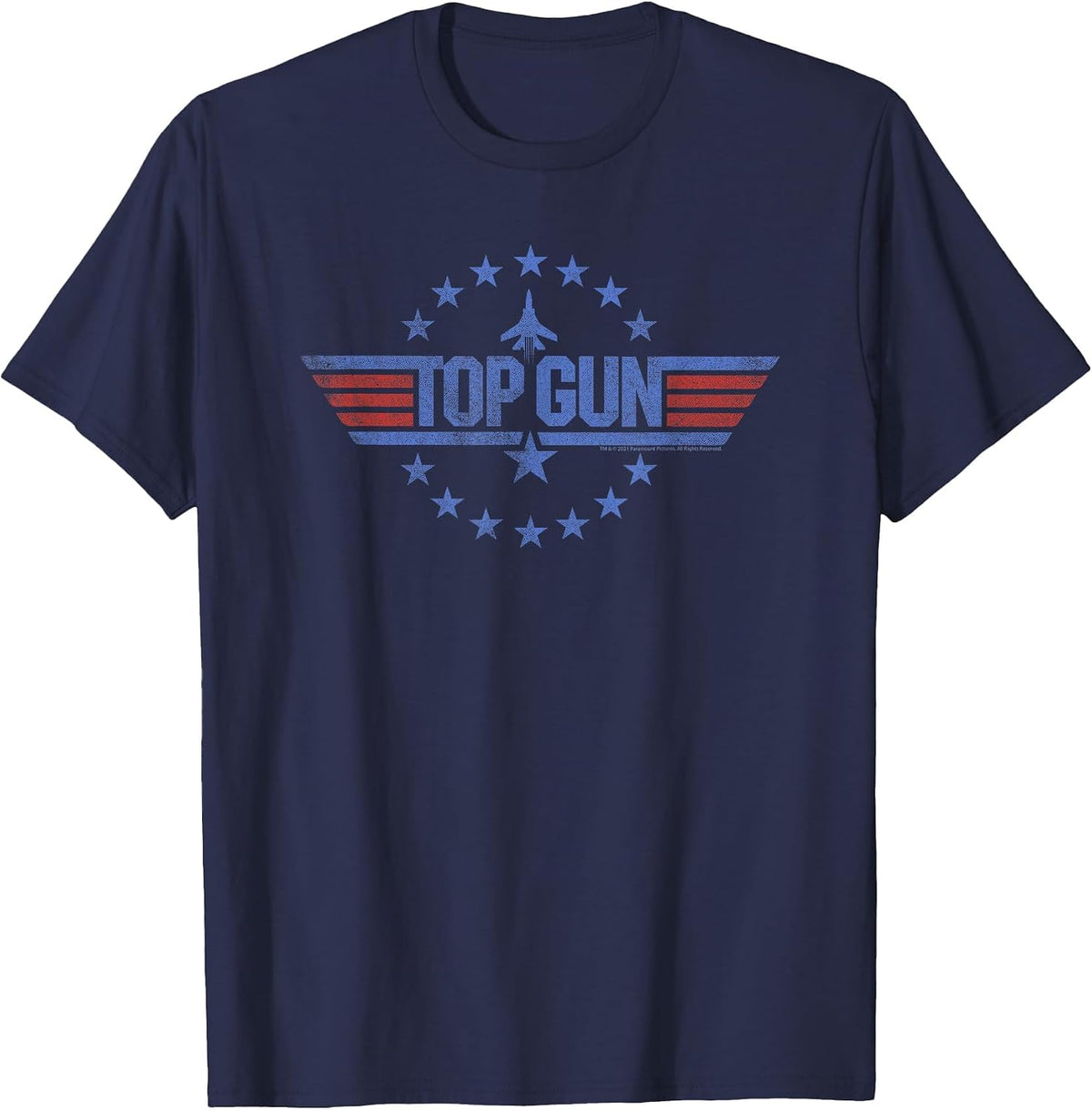 Top Gun Classic Stars Circle Logo T-Shirt - Navy Blue