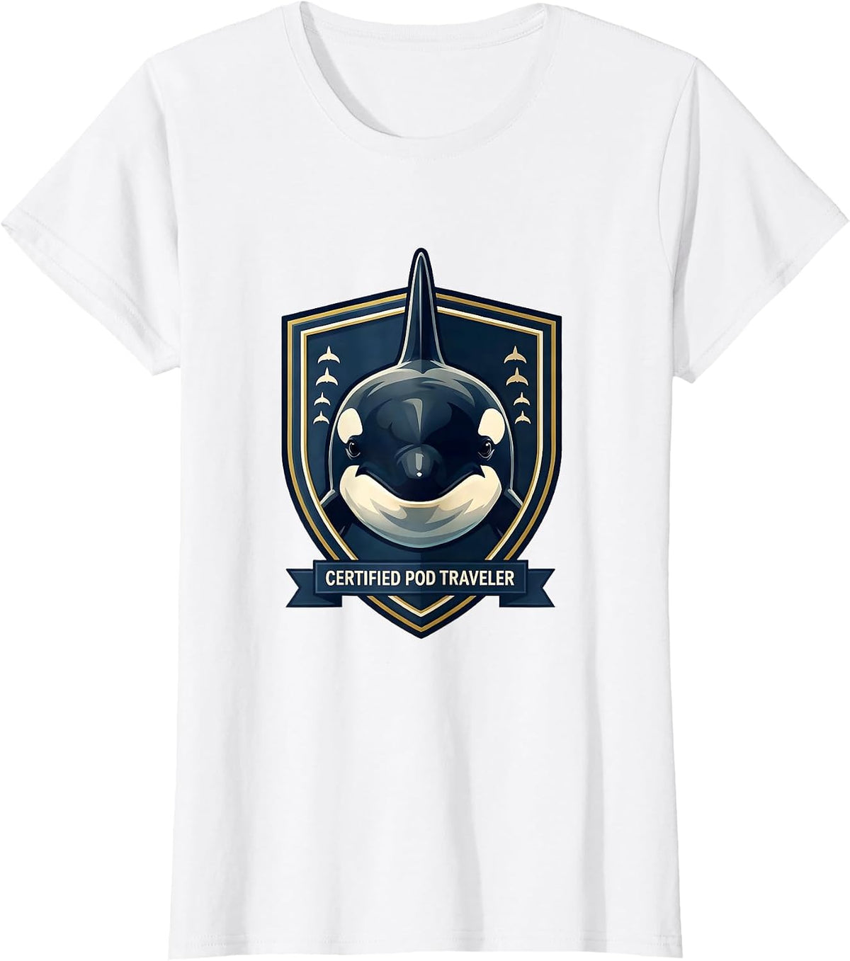 Certified Pod Traveler Orca Whale Marine Life Lover Gift T-Shirt - White
