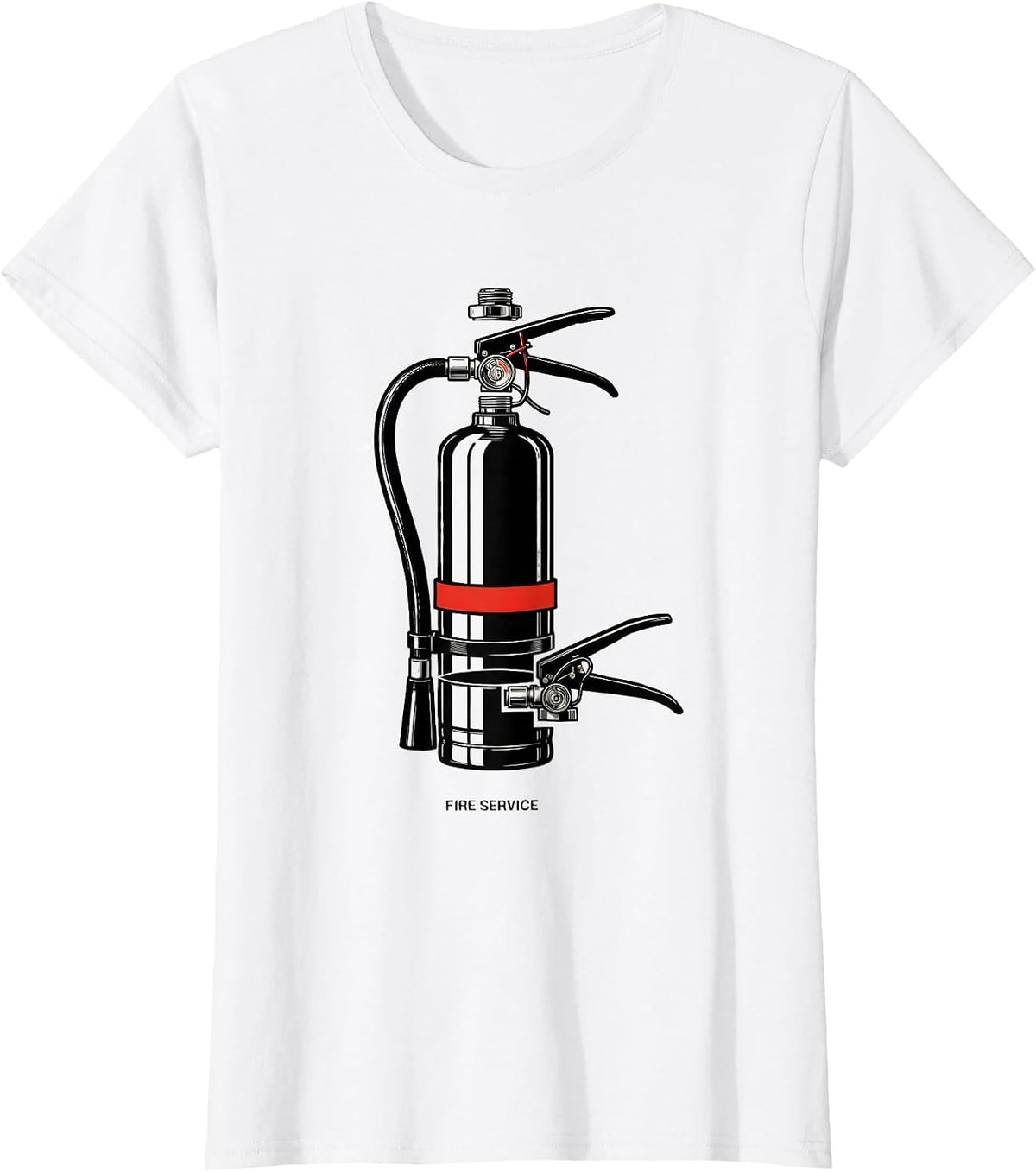Fire Service Exploded View Technical Firefighter Humor Gift T-Shirt - White