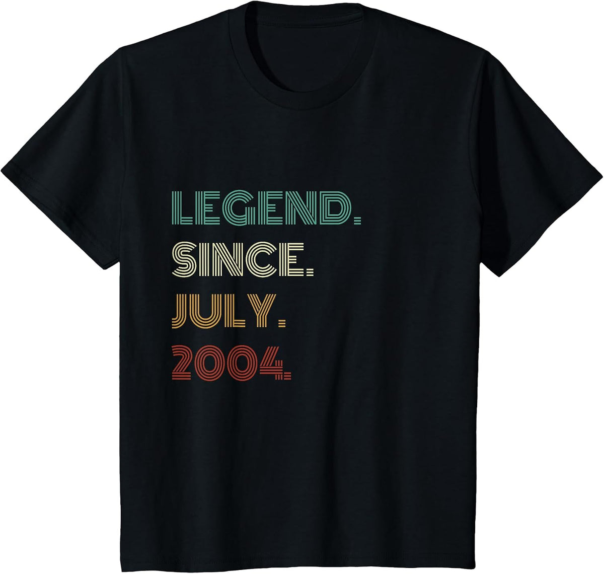 22 Years Old Legend Since July 2004 22nd Birthday T-Shirt - Black