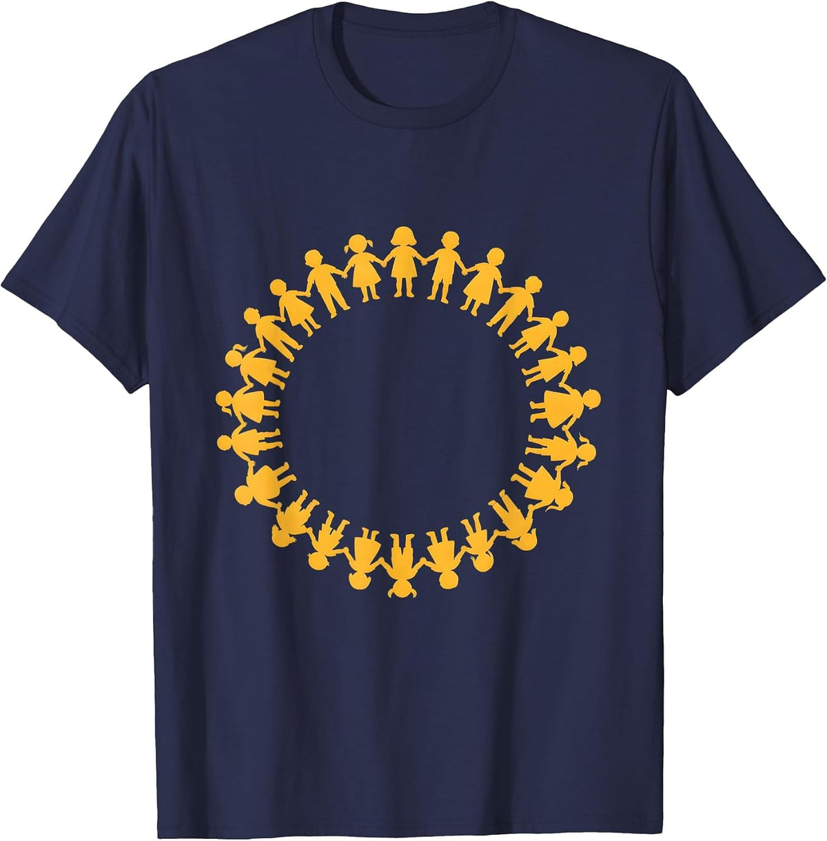 Down Syndrome Awareness Diverse Children Unity Design T-Shirt - Navy Blue