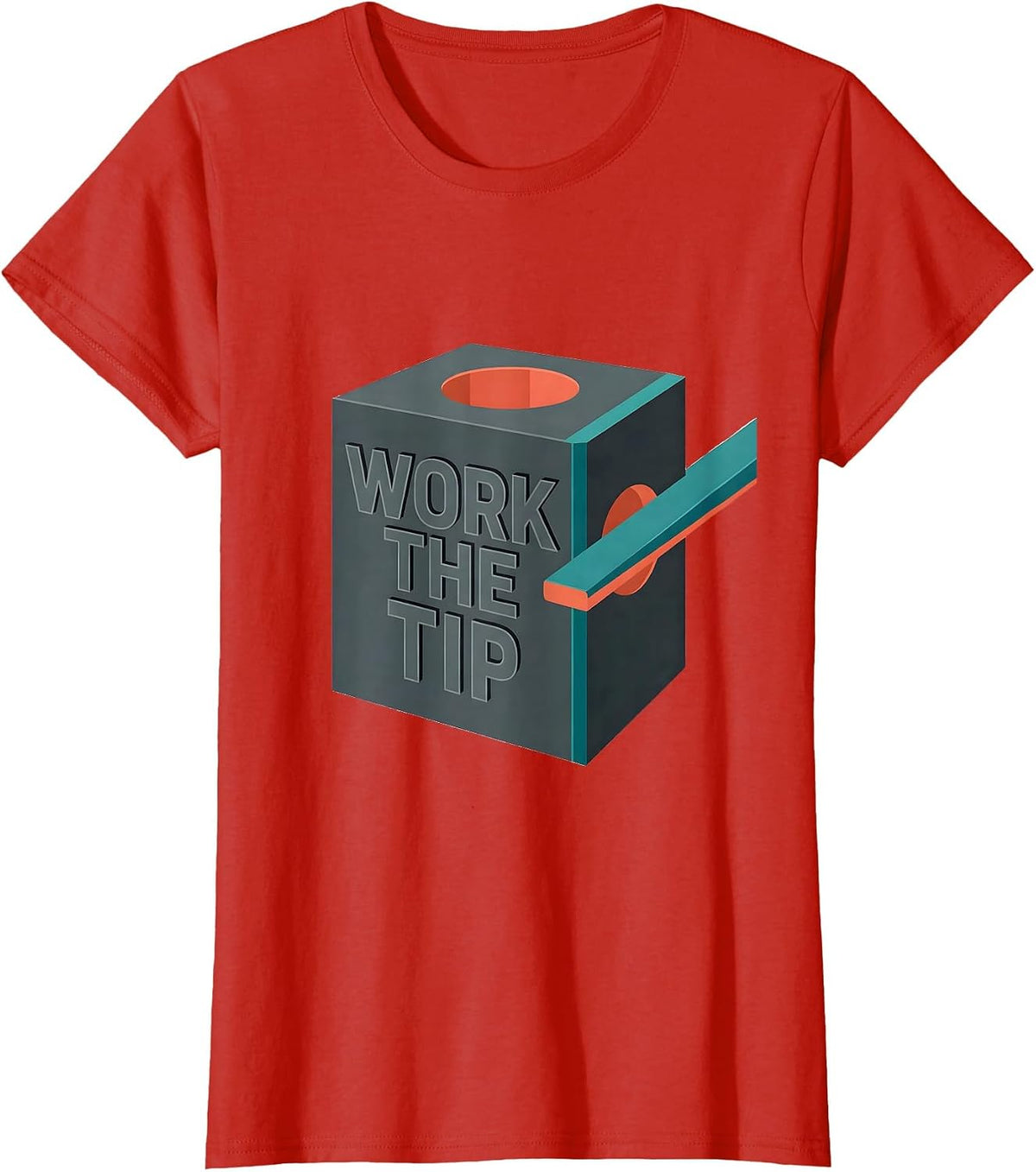 Work The Tip Funny Billiards Player Pool Lover Gift T-Shirt - Red
