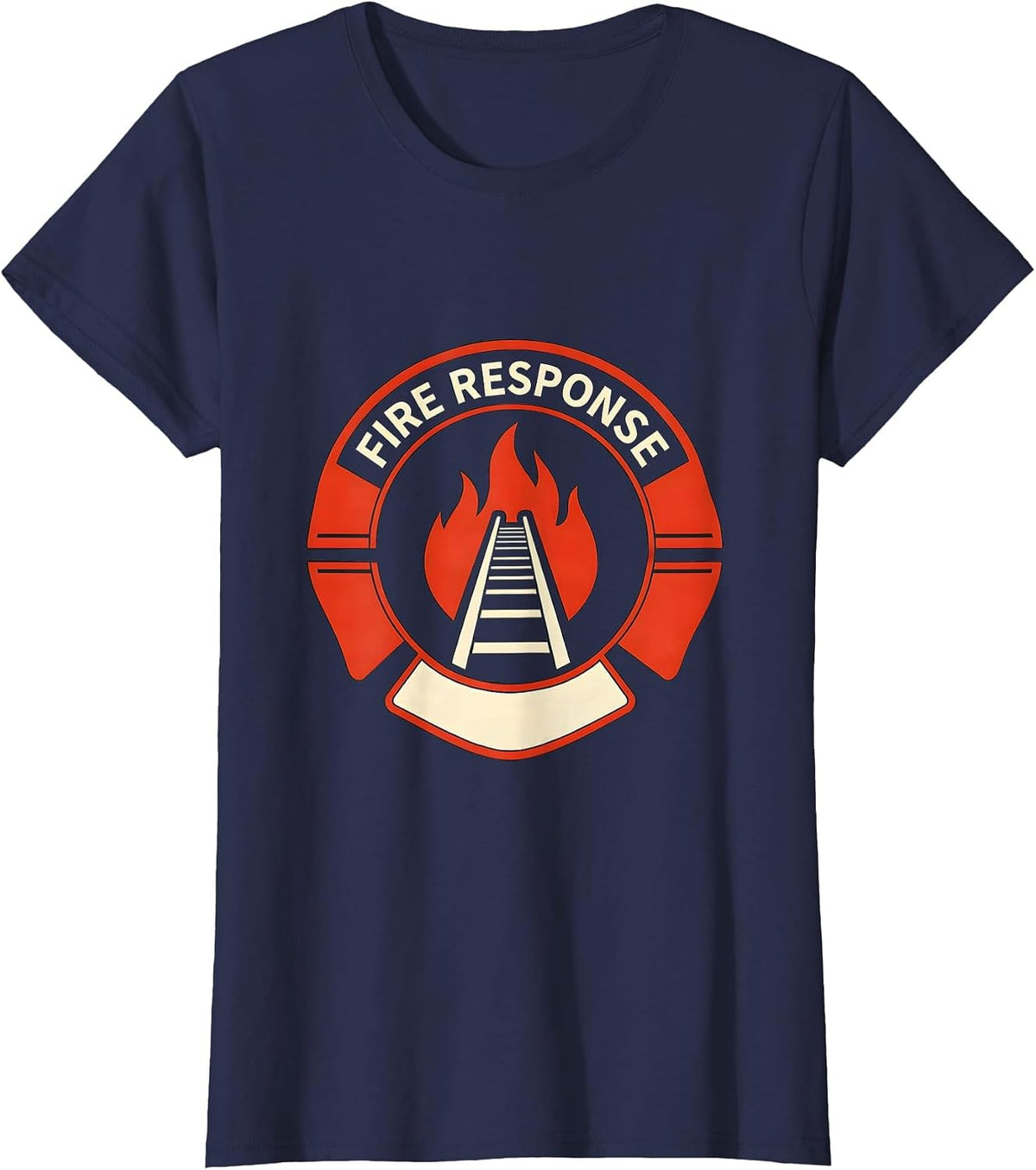 Women's Fire Response Funny Firefighter Humor Fire Department Pride T-Shirt - Navy Blue