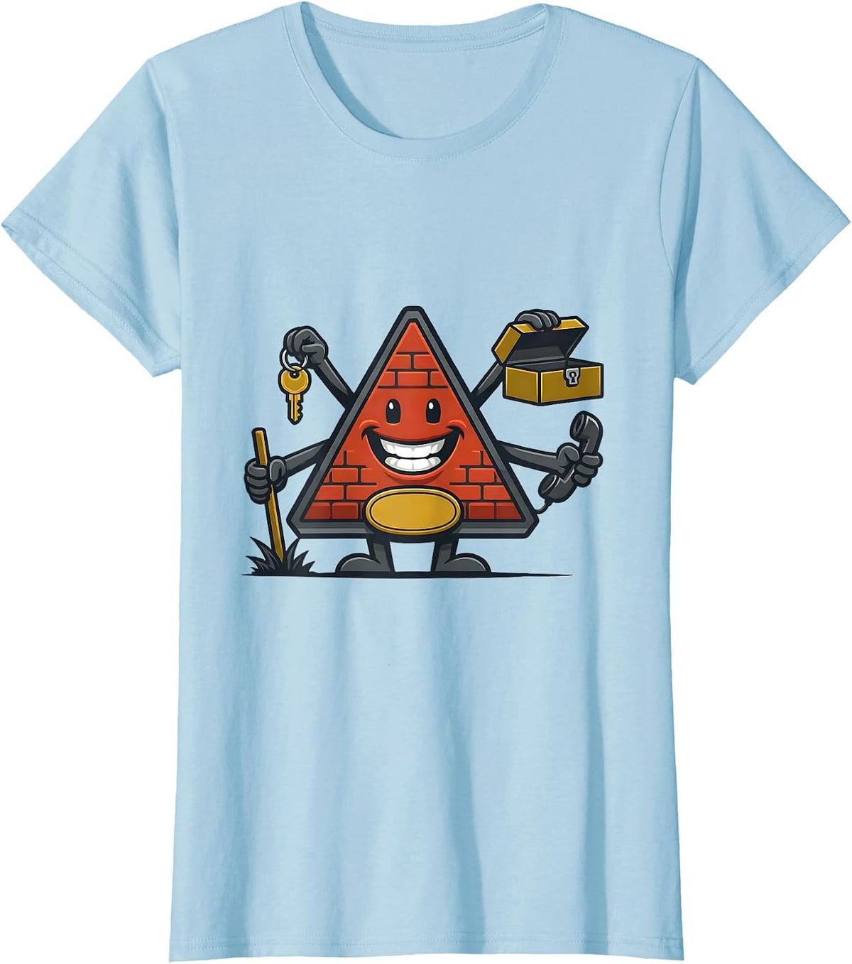 Triangular Roof Mascot Realtor Humor Real Estate Agent Gift T-Shirt - Baby Blue