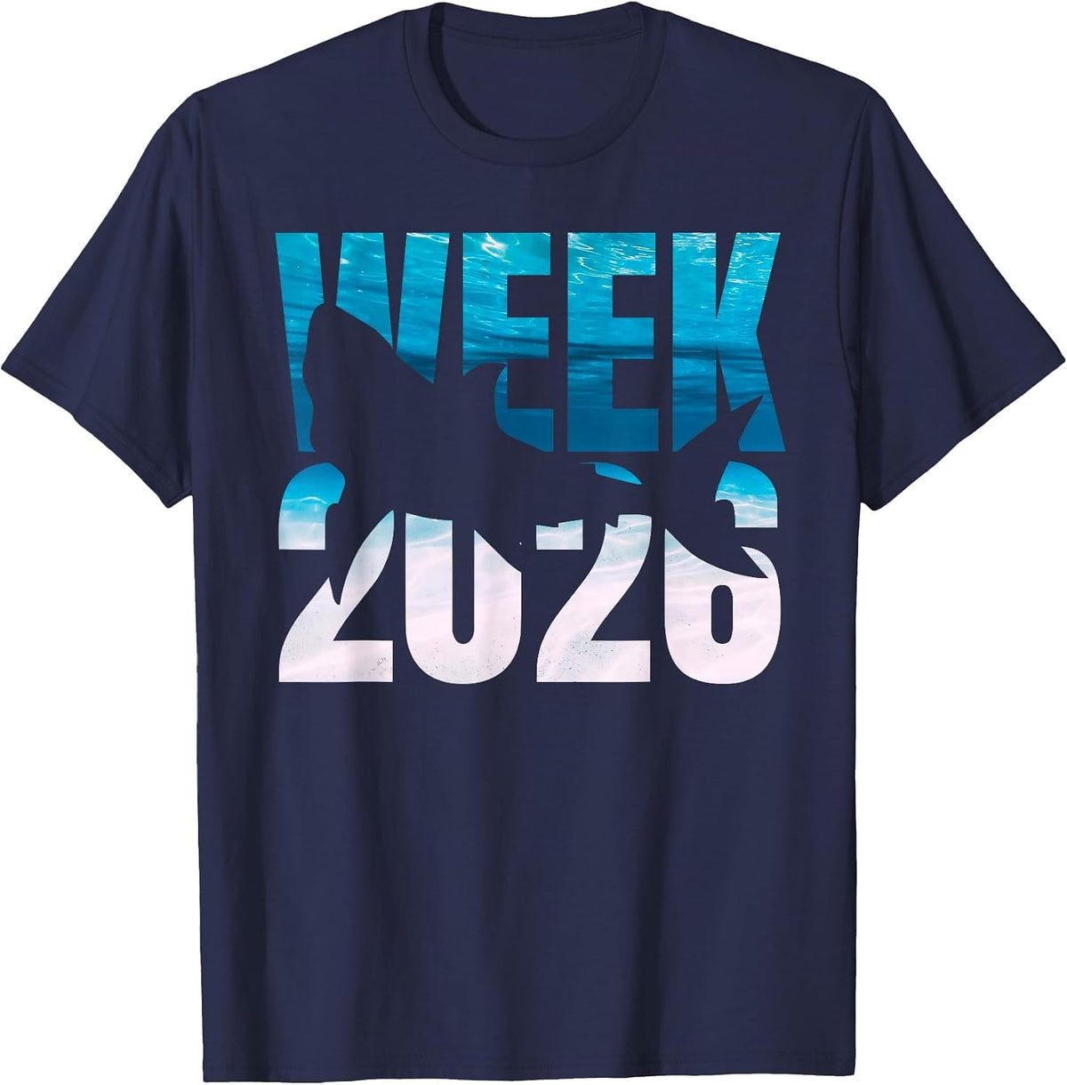 2026 Week Animal Sea Shark Lover Ocean Matching Squad Beach T-Shirt - Navy Blue