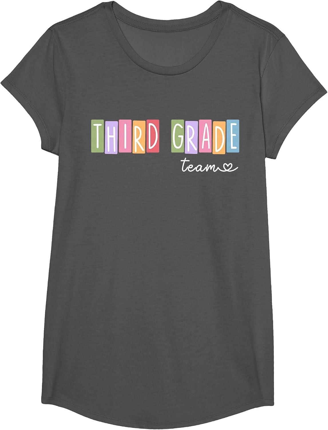 Third Grade Team 3rd Grade Teacher Women Girls Boys T-Shirt - Girls Asphalt Grey