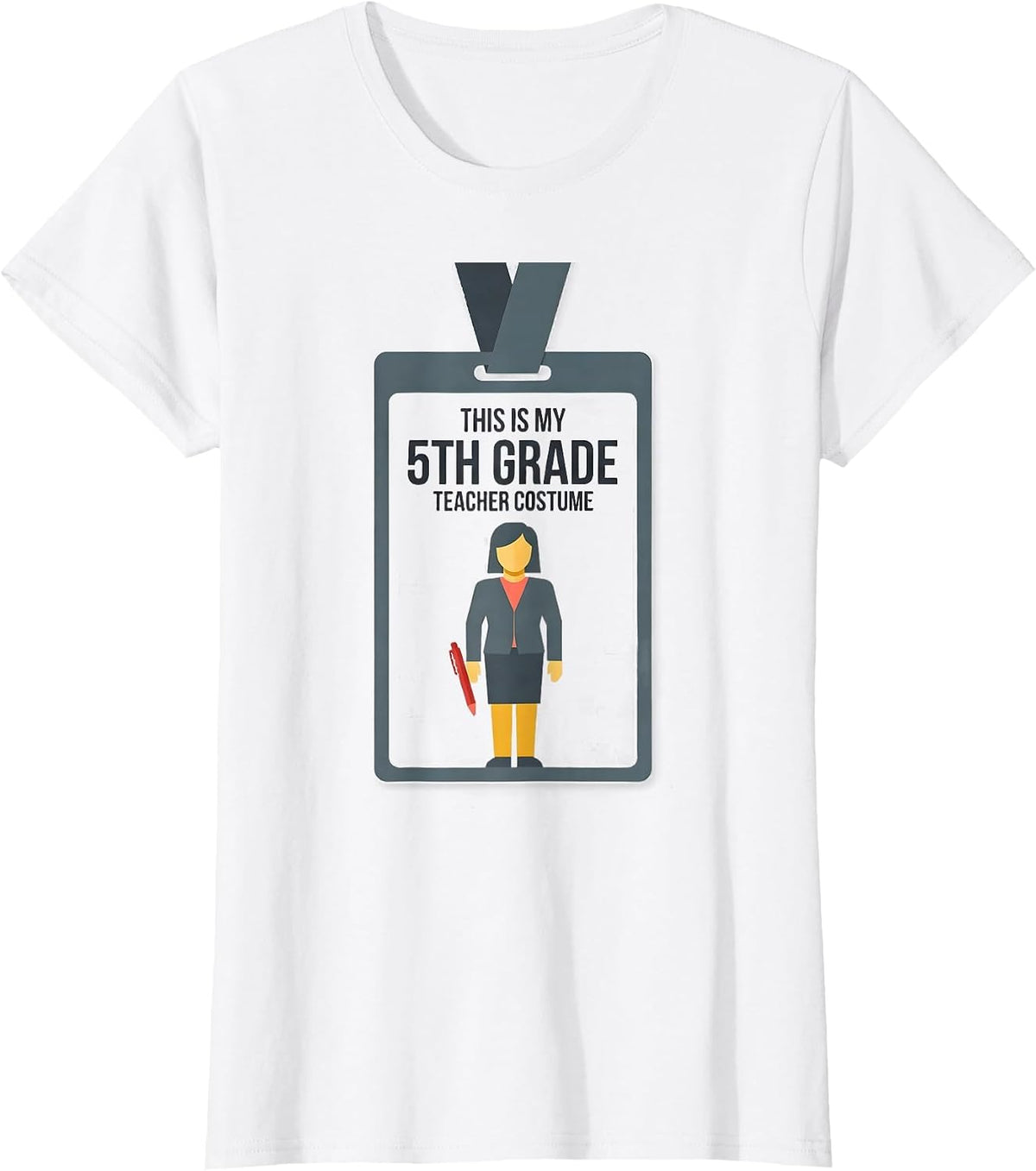 Women's This Is My 5th Grade Teacher Costume Funny Halloween School T-Shirt - White